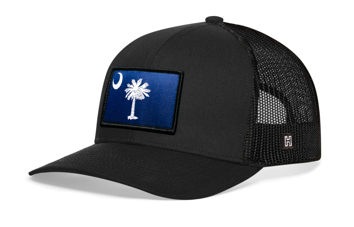 South Carolina Flag Trucker Hat | Black South Carolina Flag Snapback