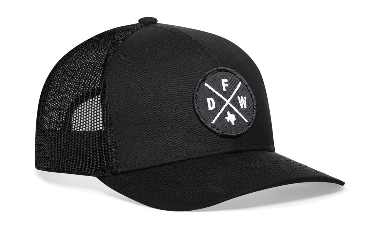 Dallas-Fort Worth Trucker Hat | Black DFW X Snapback