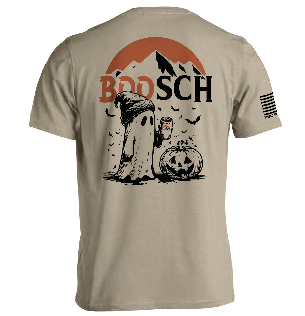 Shield Republic Boosch Beer Ghost | Funny Halloween Graphic T-Shirt & Apparel