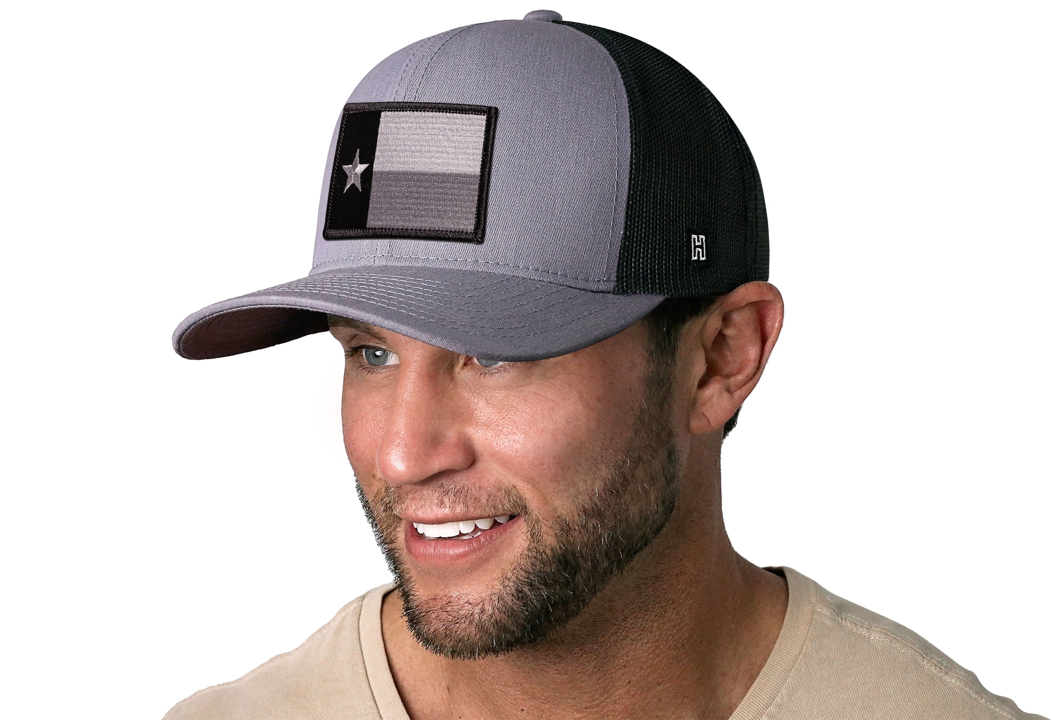 Texas Flag Trucker Hat | Gray-Black Tactical TX Snapback