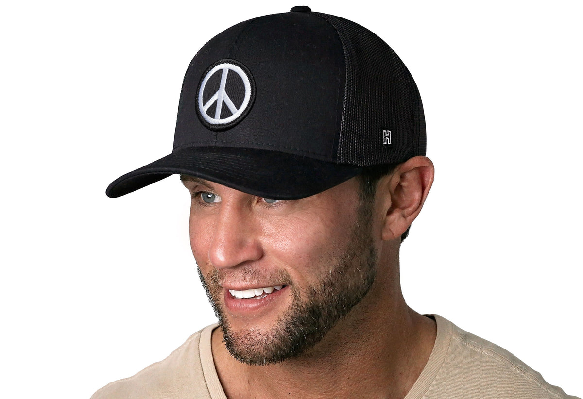 Peace Sign Trucker Hat | Black Love Snapback