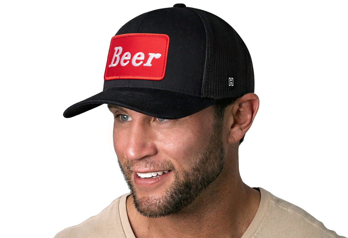 Beer Trucker Hat | Black Drinking Snapback