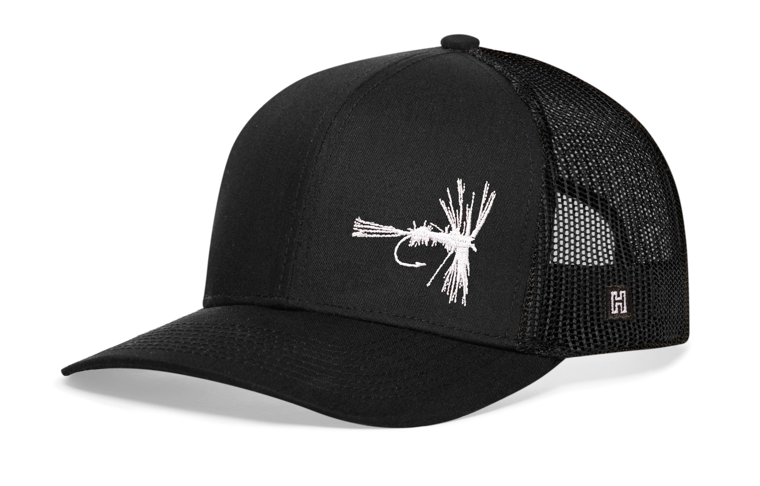 Fly Fishing Trucker Hat | Black Fly Fishing Snapback