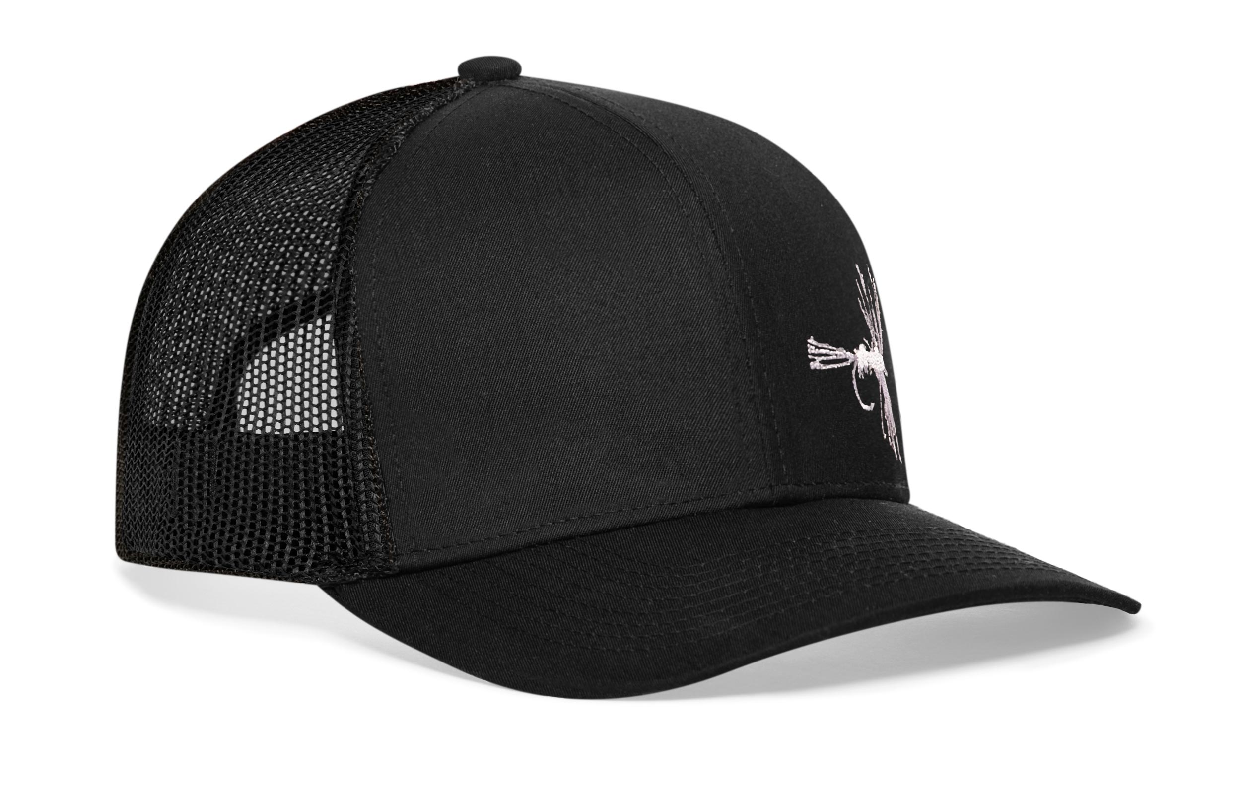 Fly Fishing Trucker Hat | Black Fly Fishing Snapback