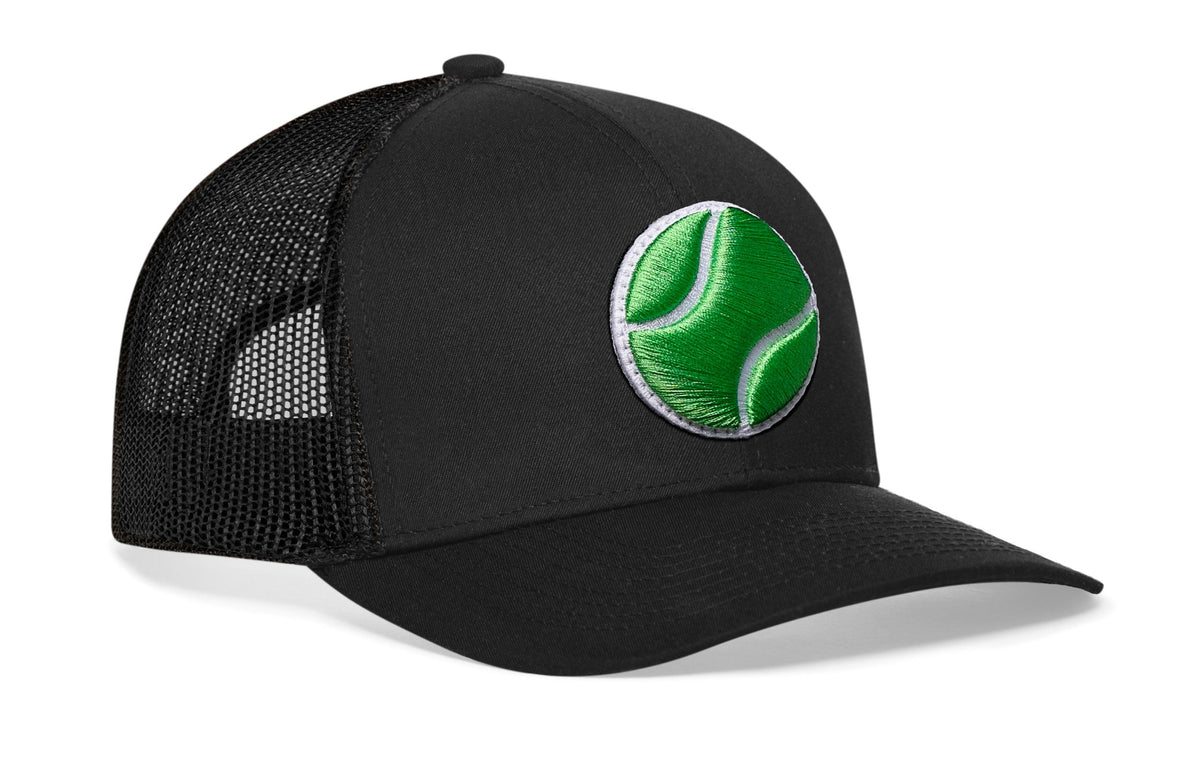 Tennis Trucker Hat | Black Tennis Ball Snapback