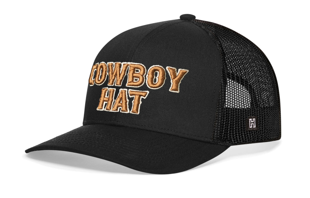 Cowboy Trucker Hat | Black Snapback