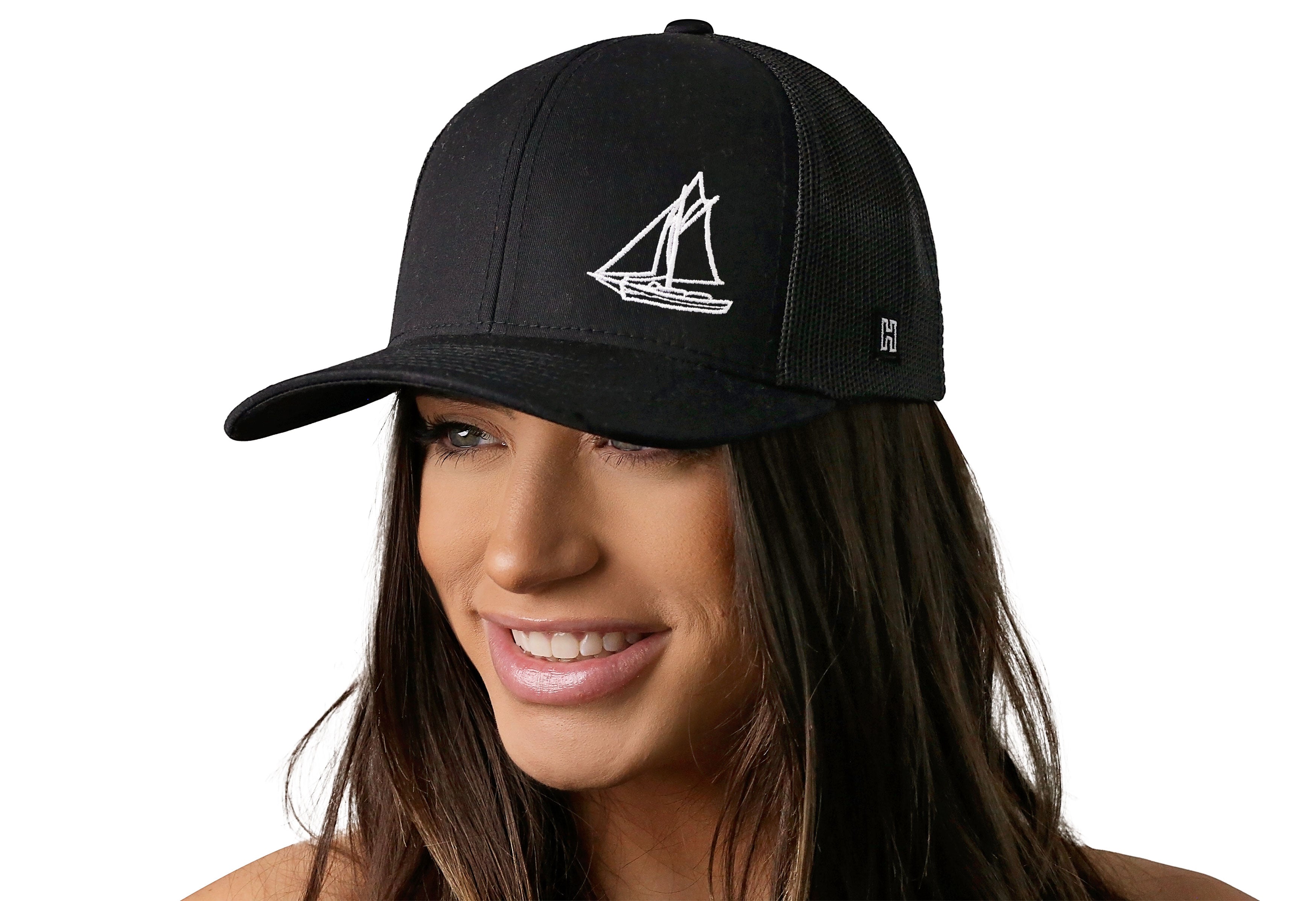 Sailboat Trucker Hat | Black Snapback