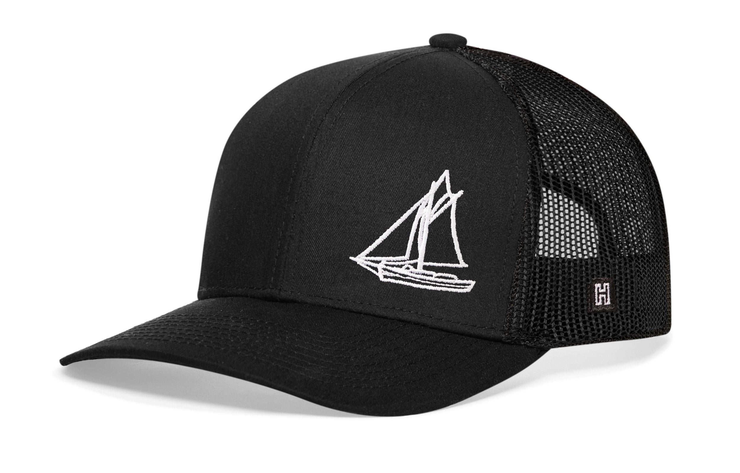 Sailboat Trucker Hat | Black Snapback