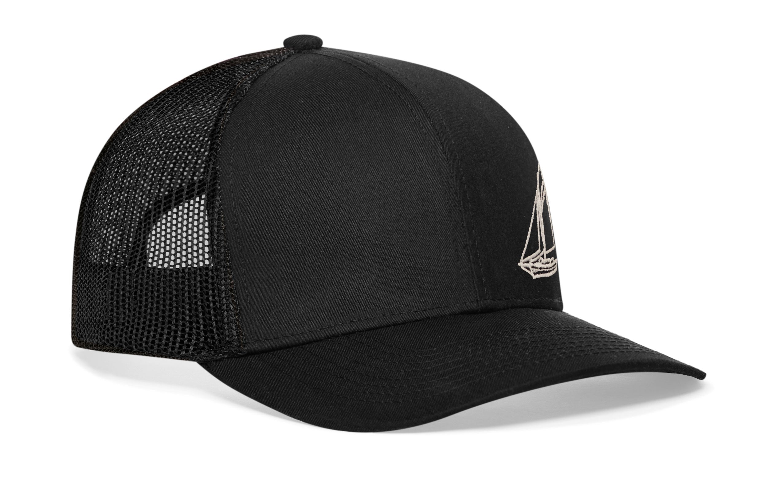 Sailboat Trucker Hat | Black Snapback