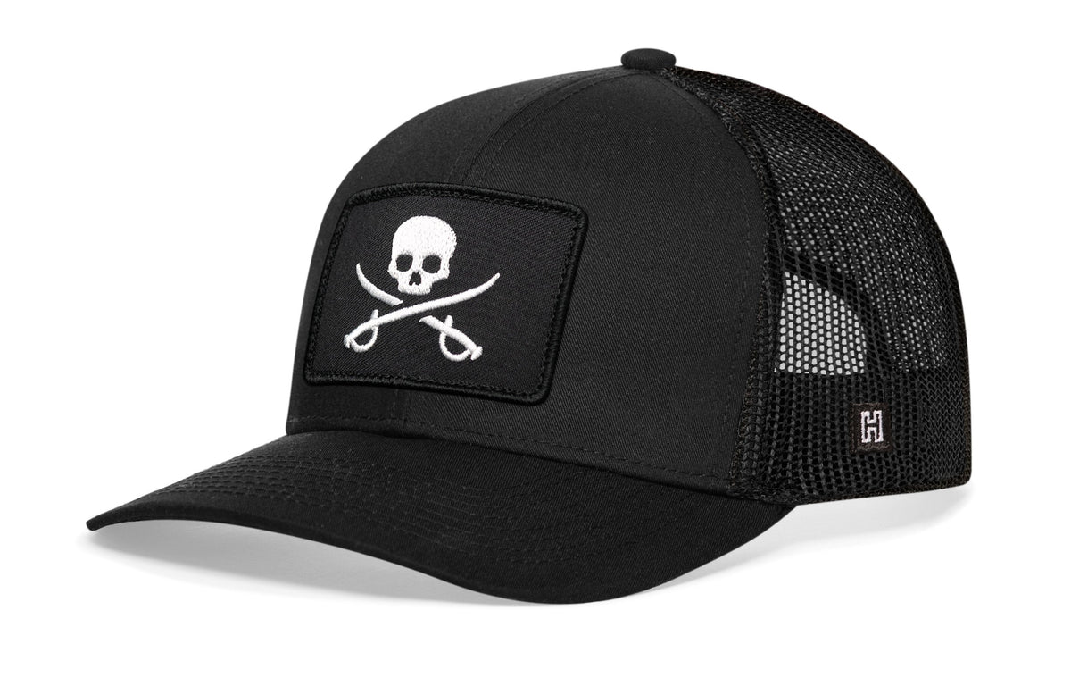 Pirate Flag Trucker Hat | Black Jolly Roger Flag Snapback