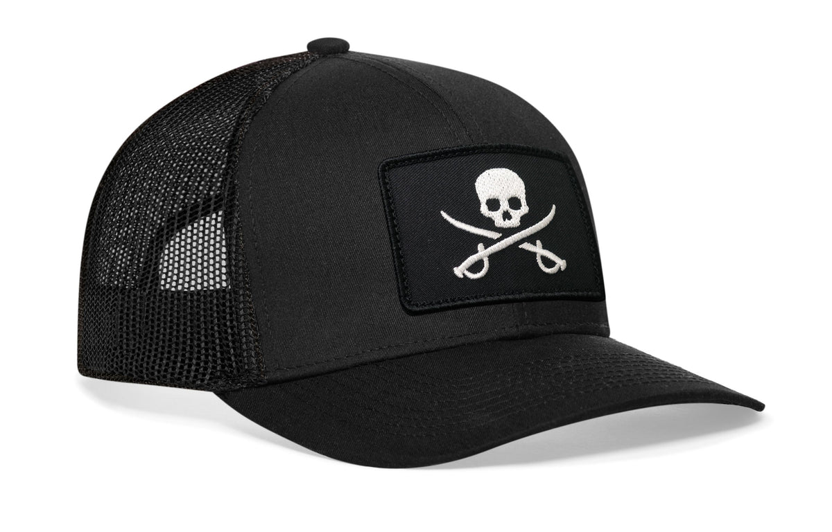 Pirate Flag Trucker Hat | Black Jolly Roger Flag Snapback