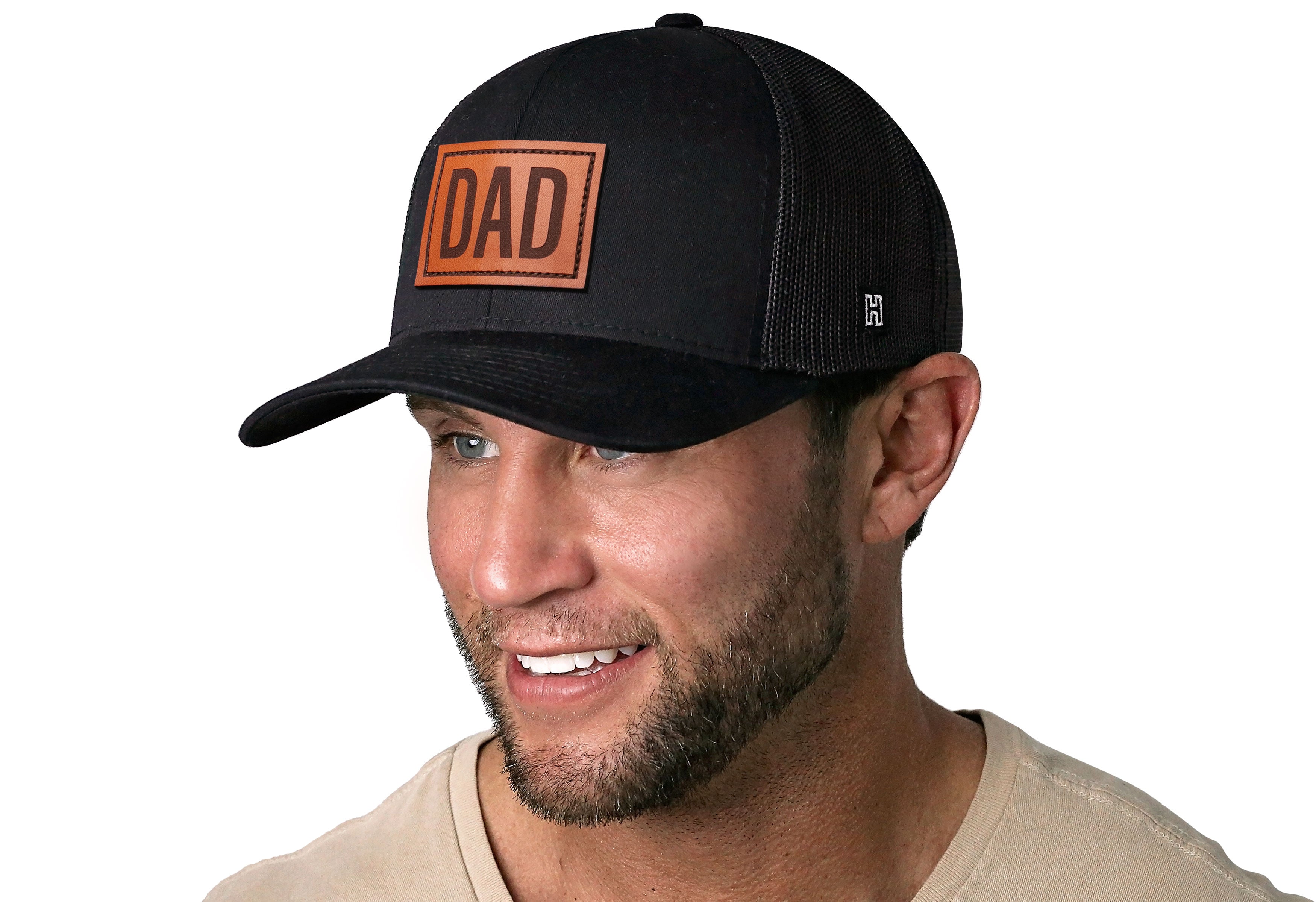 Haka Hat Dad Leather Trucker Hat | Black Snapback