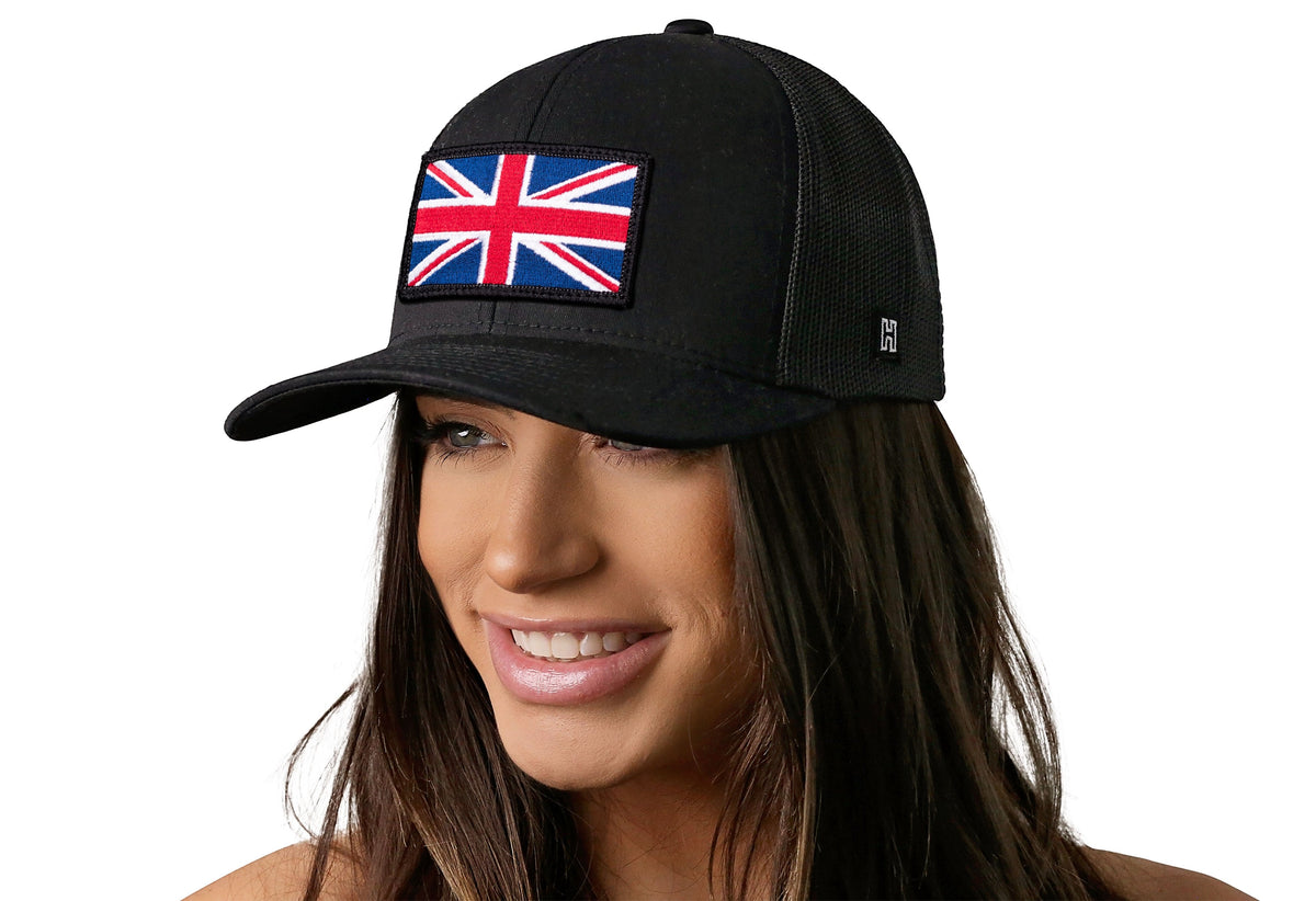 United Kingdom Flag Trucker Hat | Black UK Union Jack Snapback