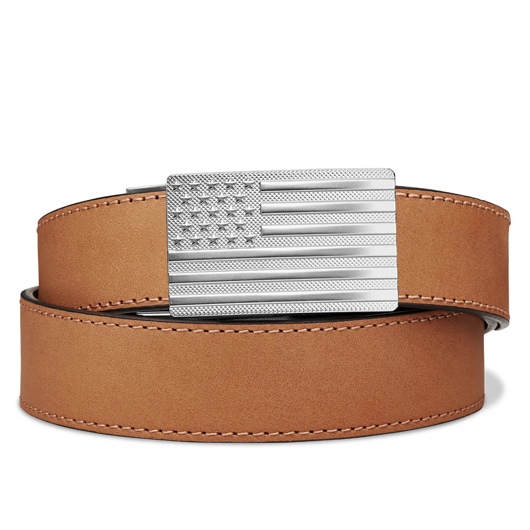 Kore Essentials Flag Buckle Buffalo Leather Gun Belt 1.5"