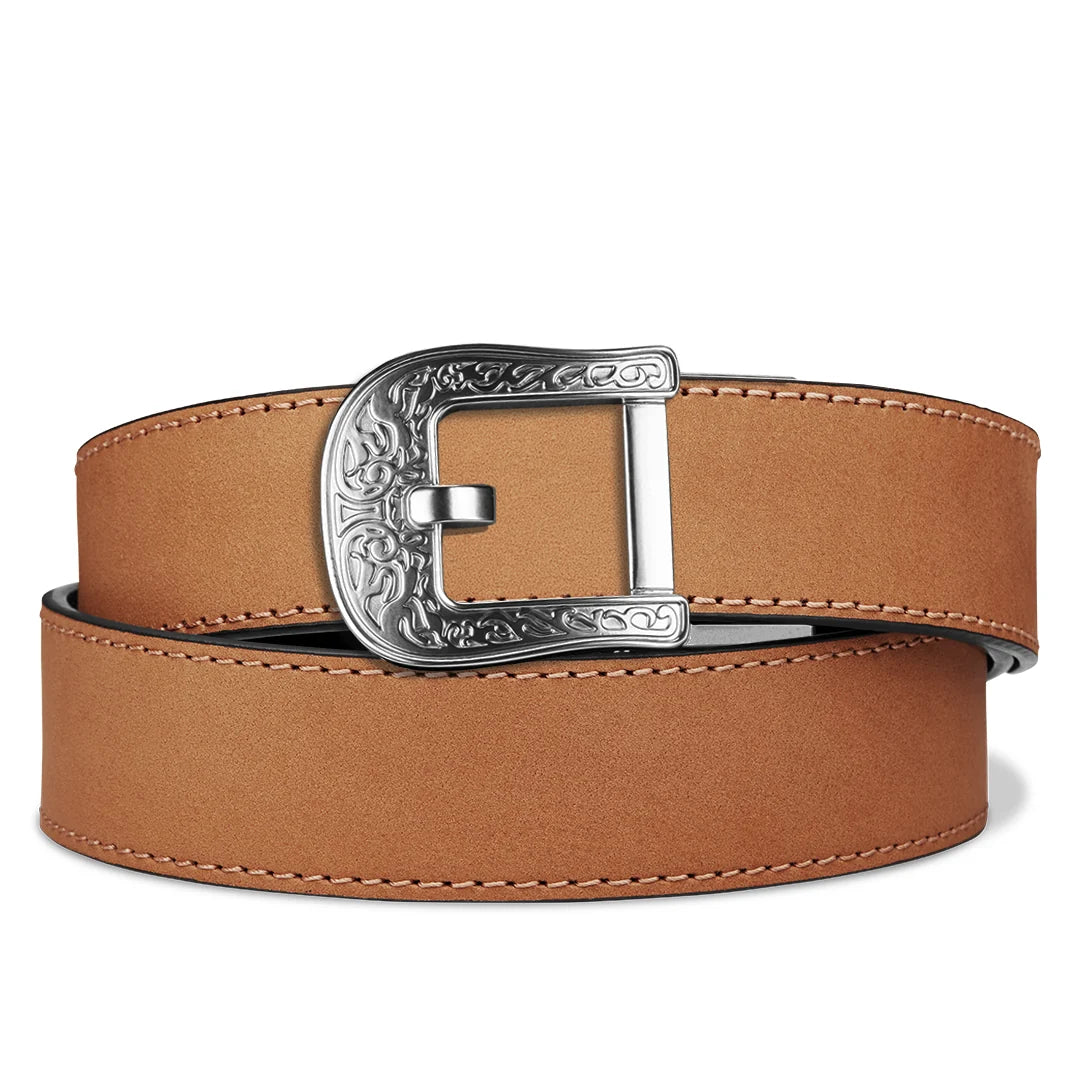 Kore Essentials Rodeo Buckle Buffalo Leather Gun Belt 1.5"