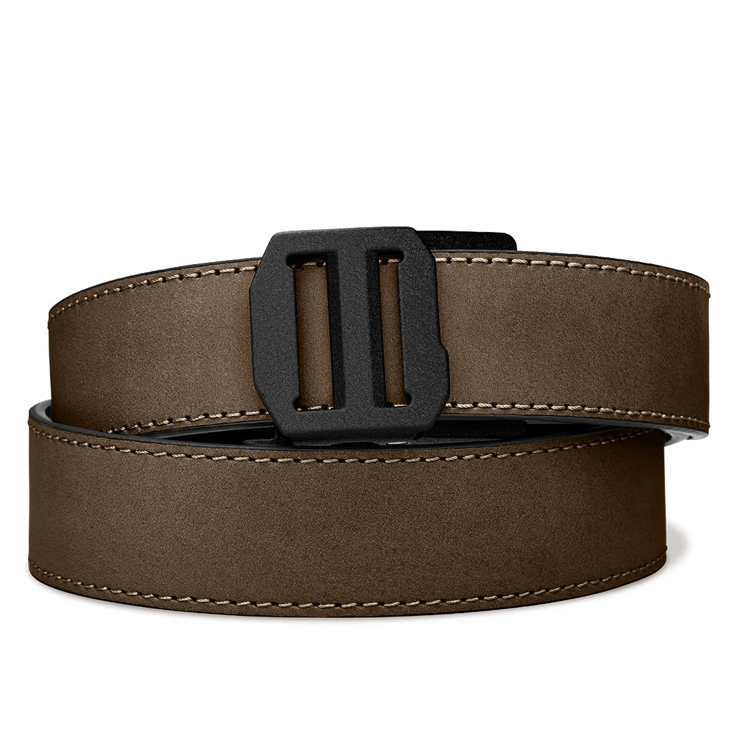 Kore Essentials Coffee Buffalo Leather Gun Belt 1.5"