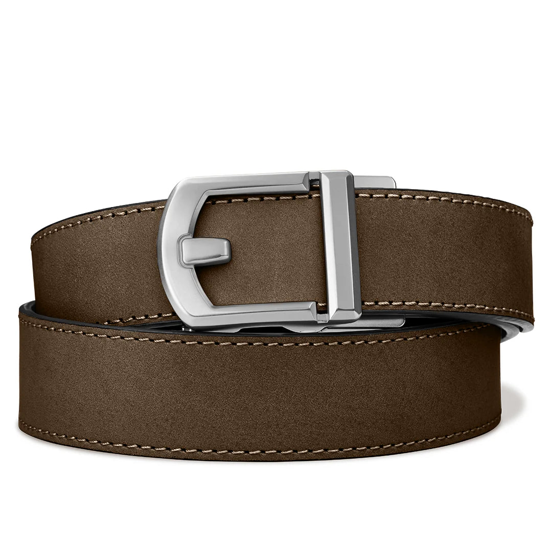 Kore Essentials Coffee Buffalo Leather Gun Belt 1.5"