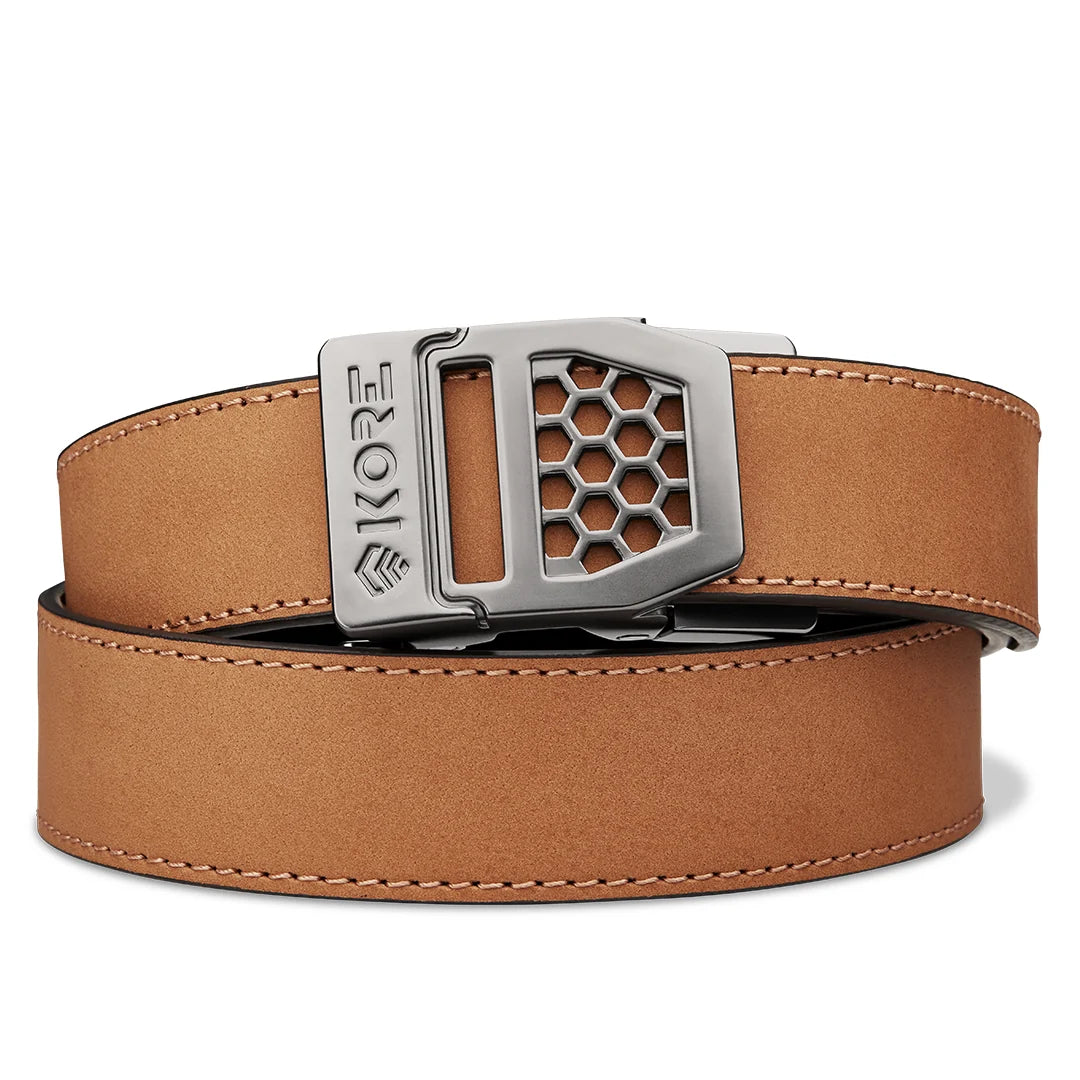 Kore Essentials Tan Buffalo Leather Gun Belt 1.5"