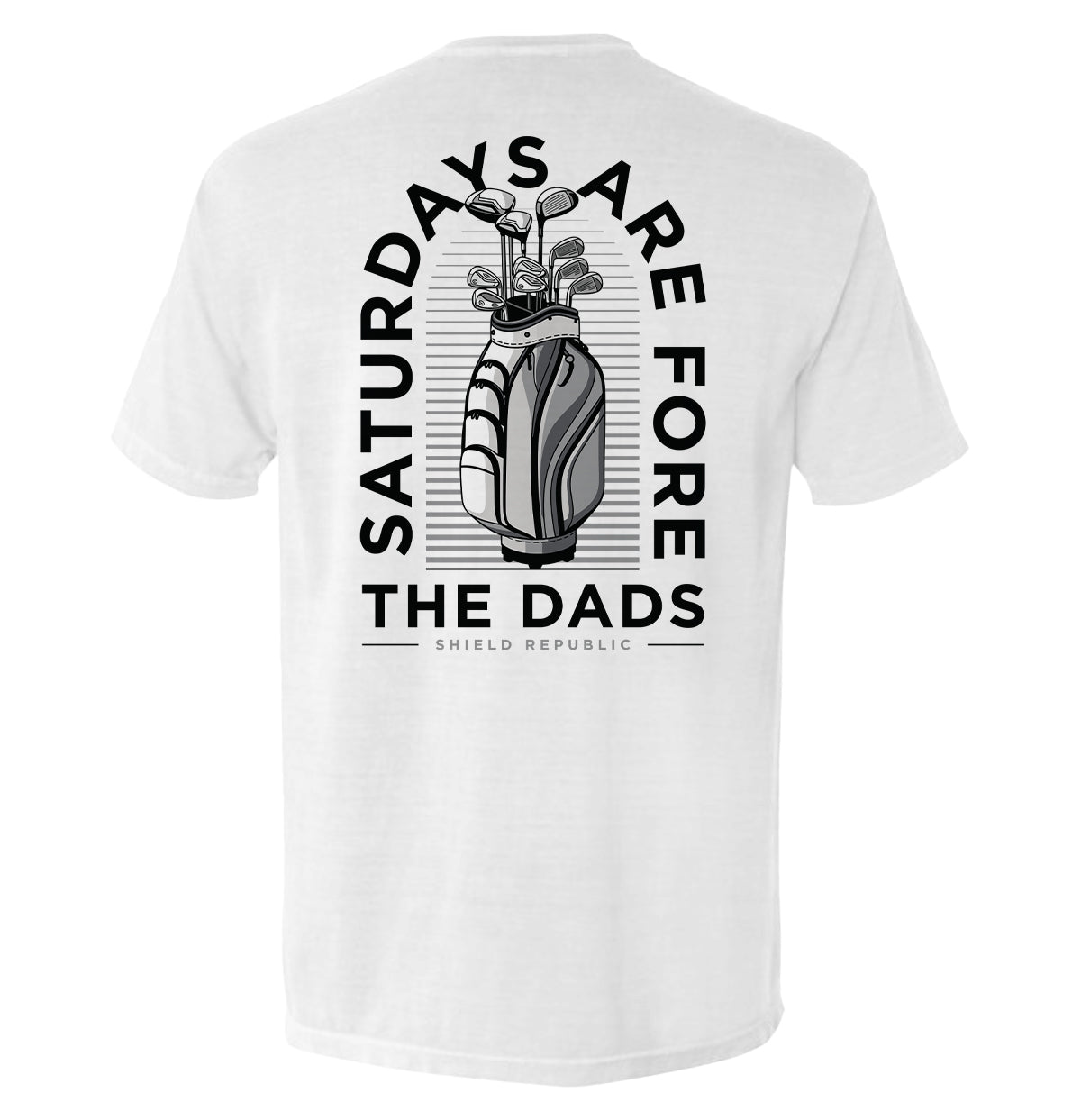 Shield Republic Saturdays Are For The Dads Golf Grey