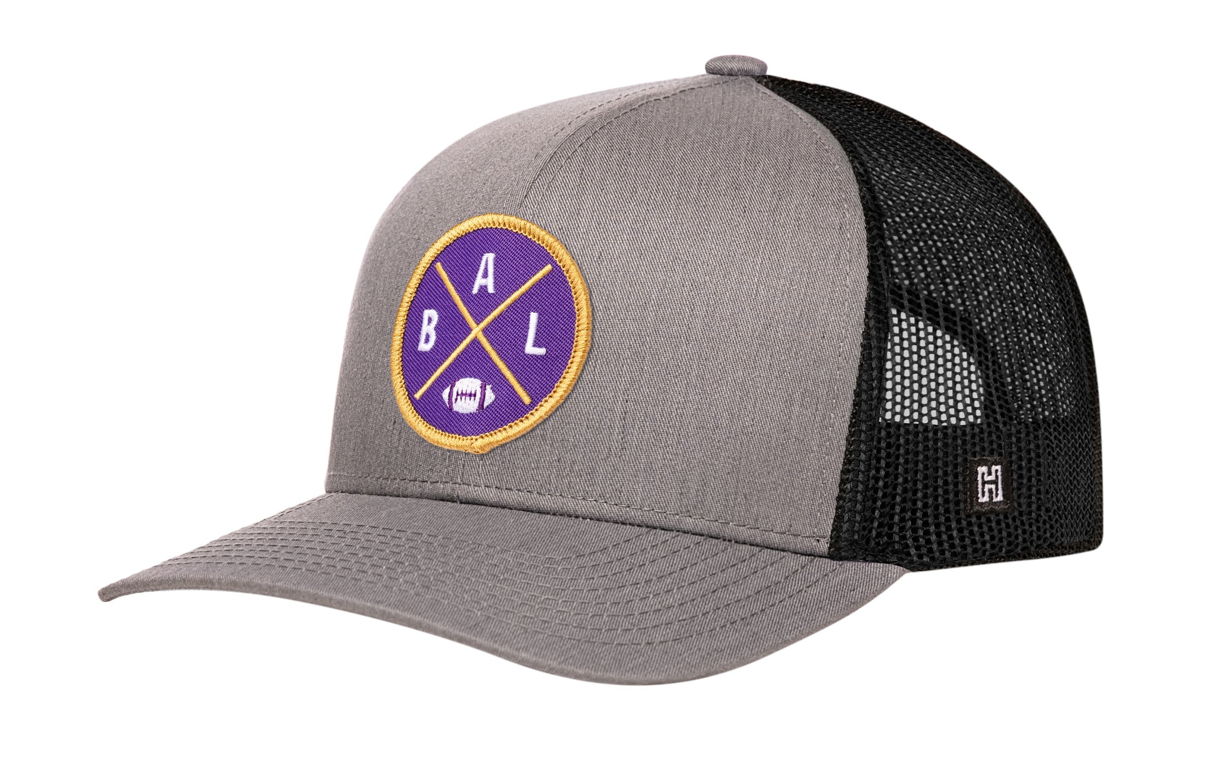 Baltimore Trucker Hat | Black BAL X Football Snapback