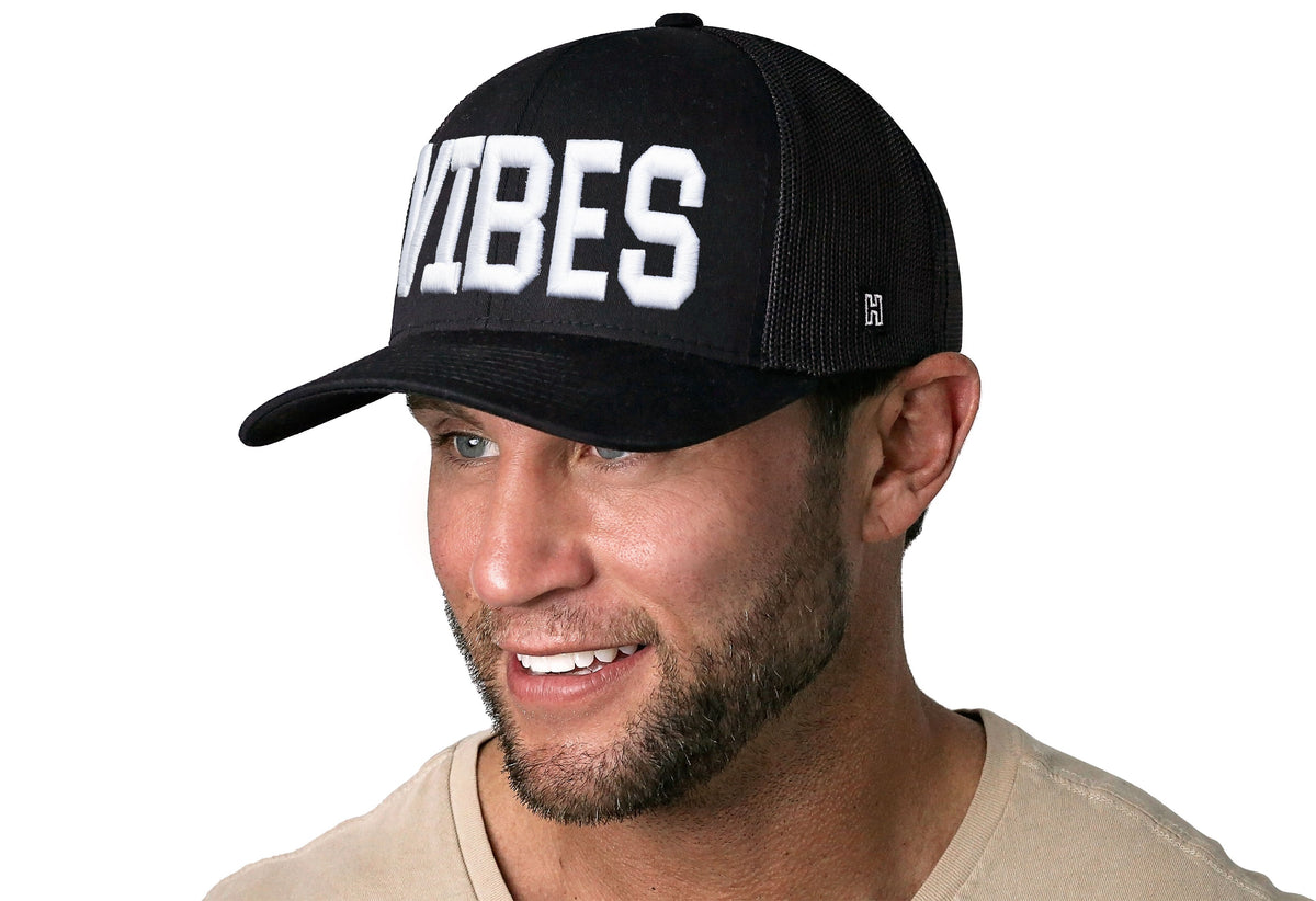 VIBES Trucker Hat | Black Good Times Snapback