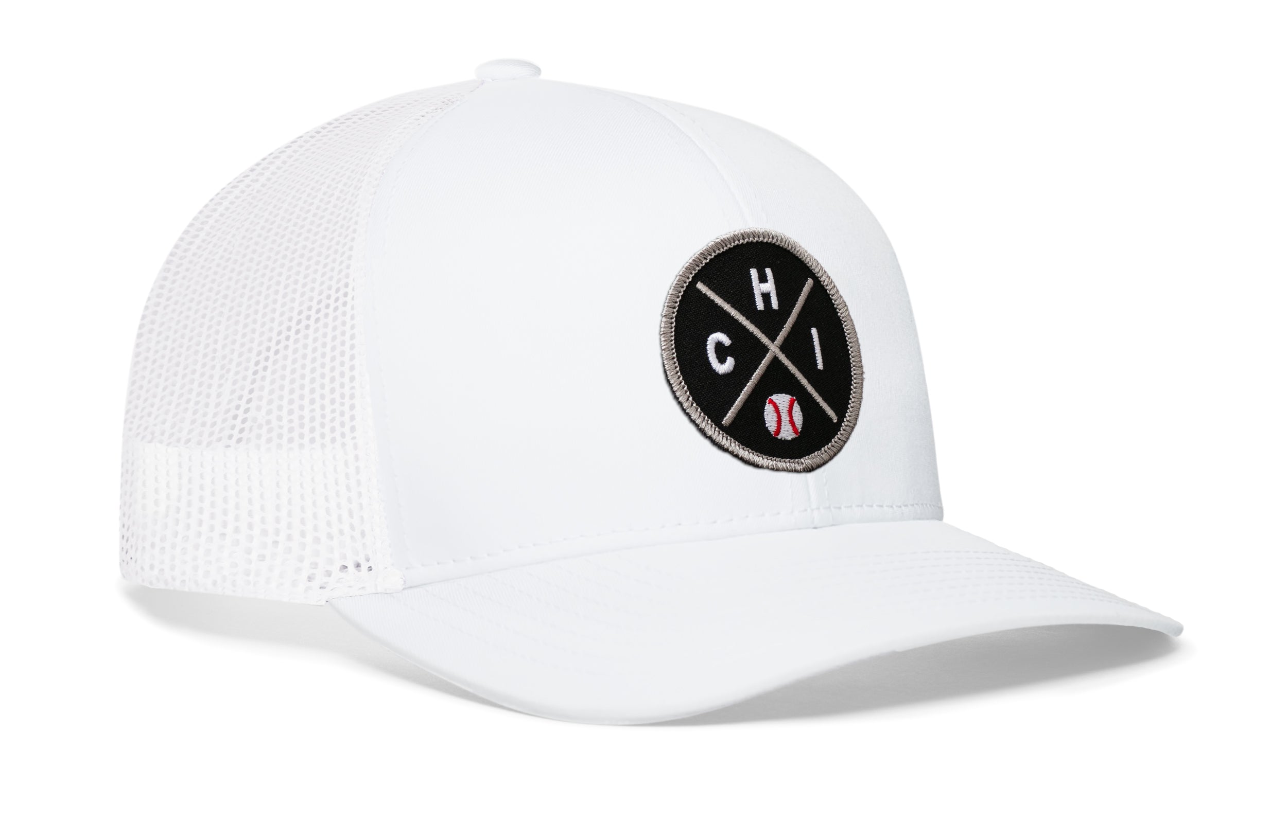 Chicago Trucker Hat | Silver CHI X Baseball Snapback