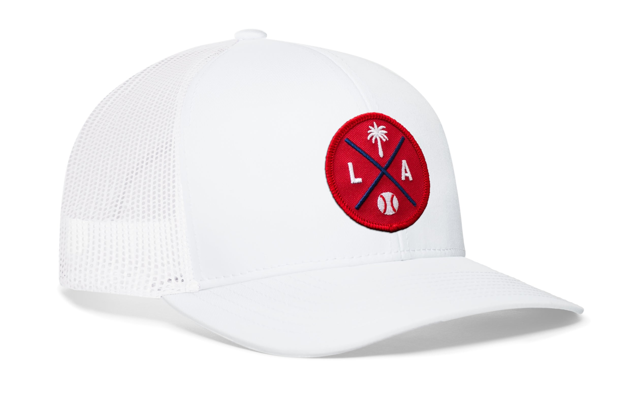 Los Angeles Trucker Hat | Red LA X Baseball Snapback