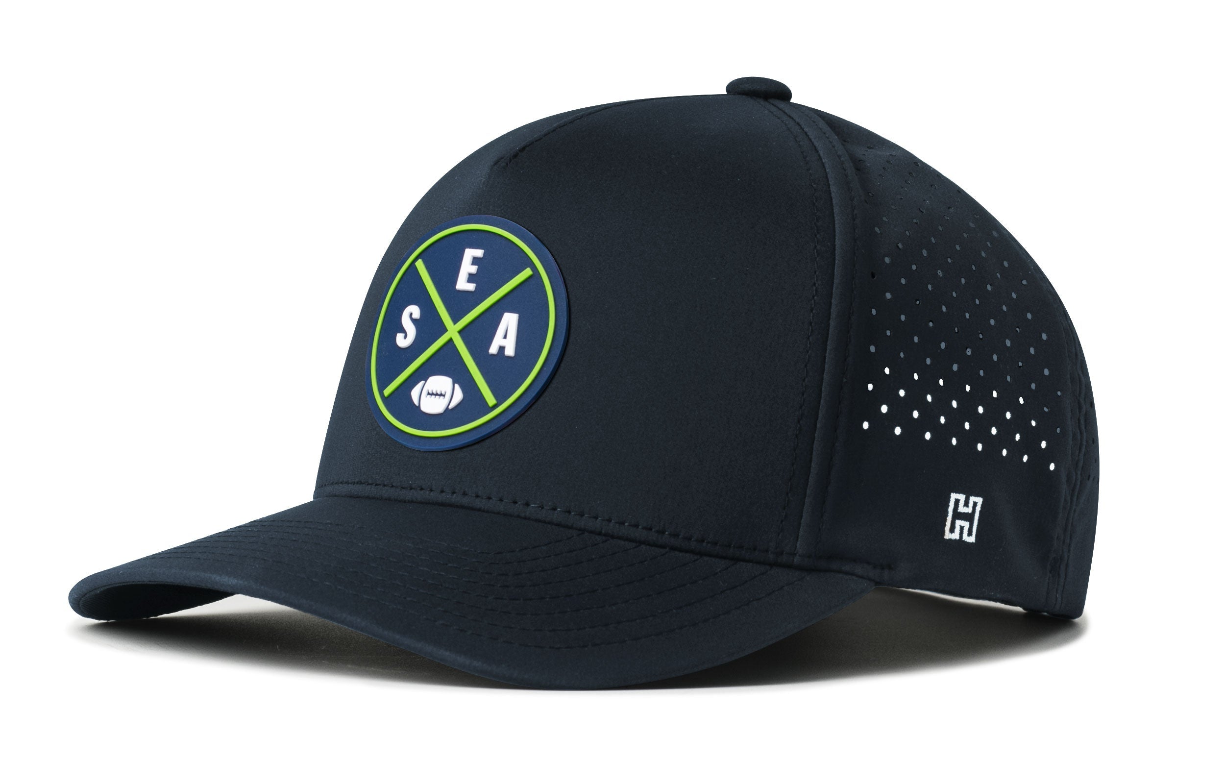 Seattle Football Performance 5-Panel Hat | Navy Blue SEA X Flexfit Snapback