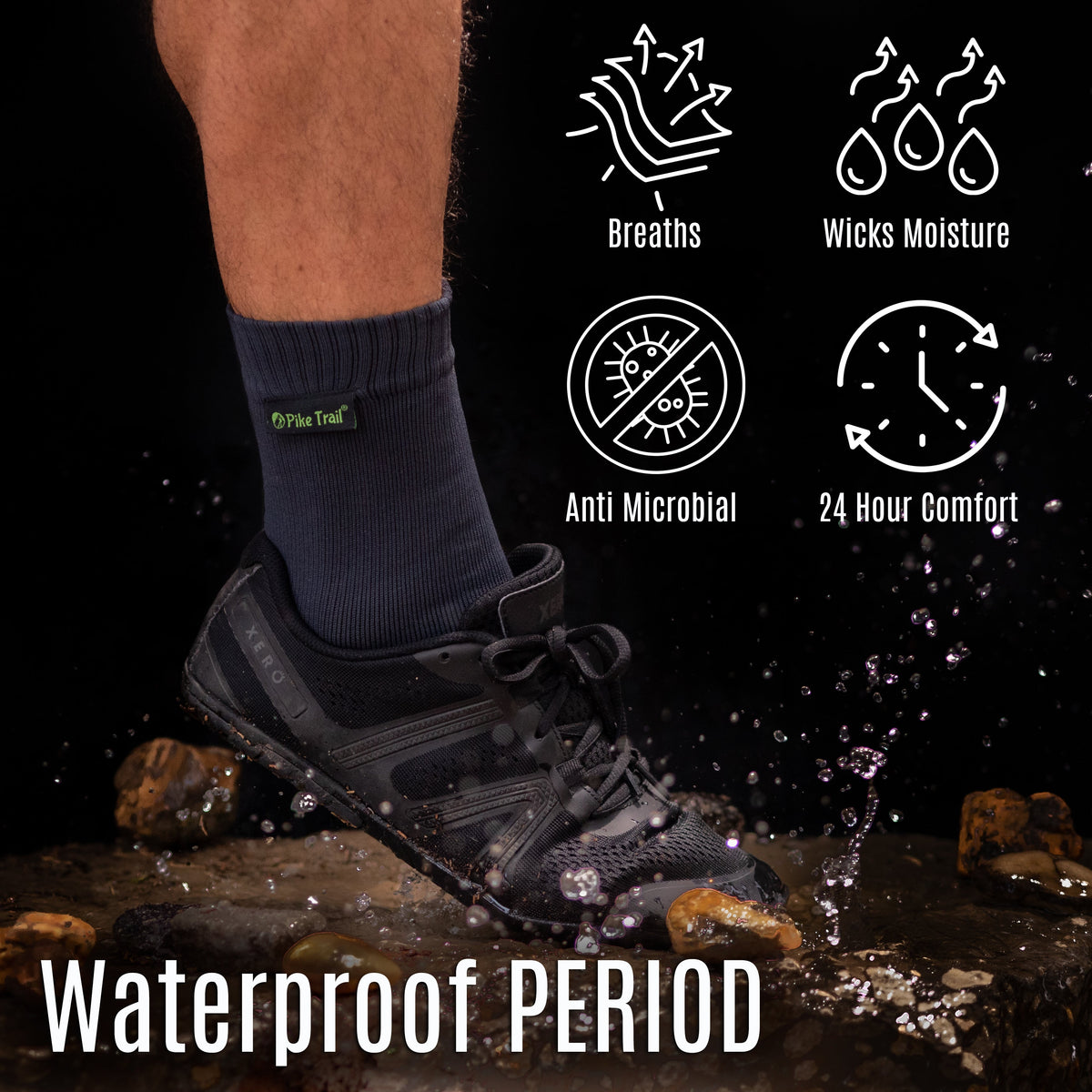 Pike Trail Waterproof Breathable Socks – All-Weather Hiking, Hunting & Outdoor Socks