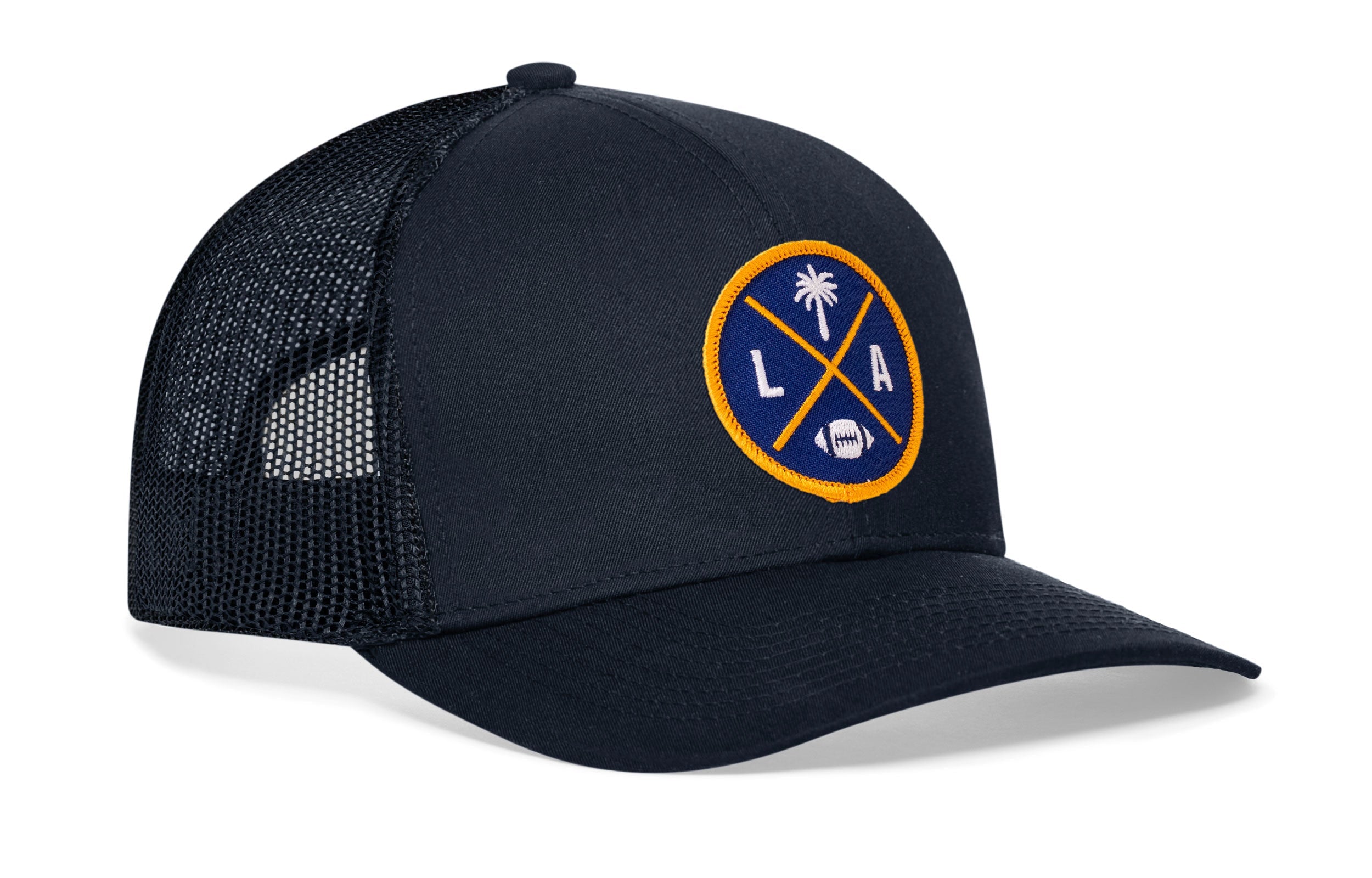 Los Angeles Football Trucker Hat | Dark Blue LA X Snapback