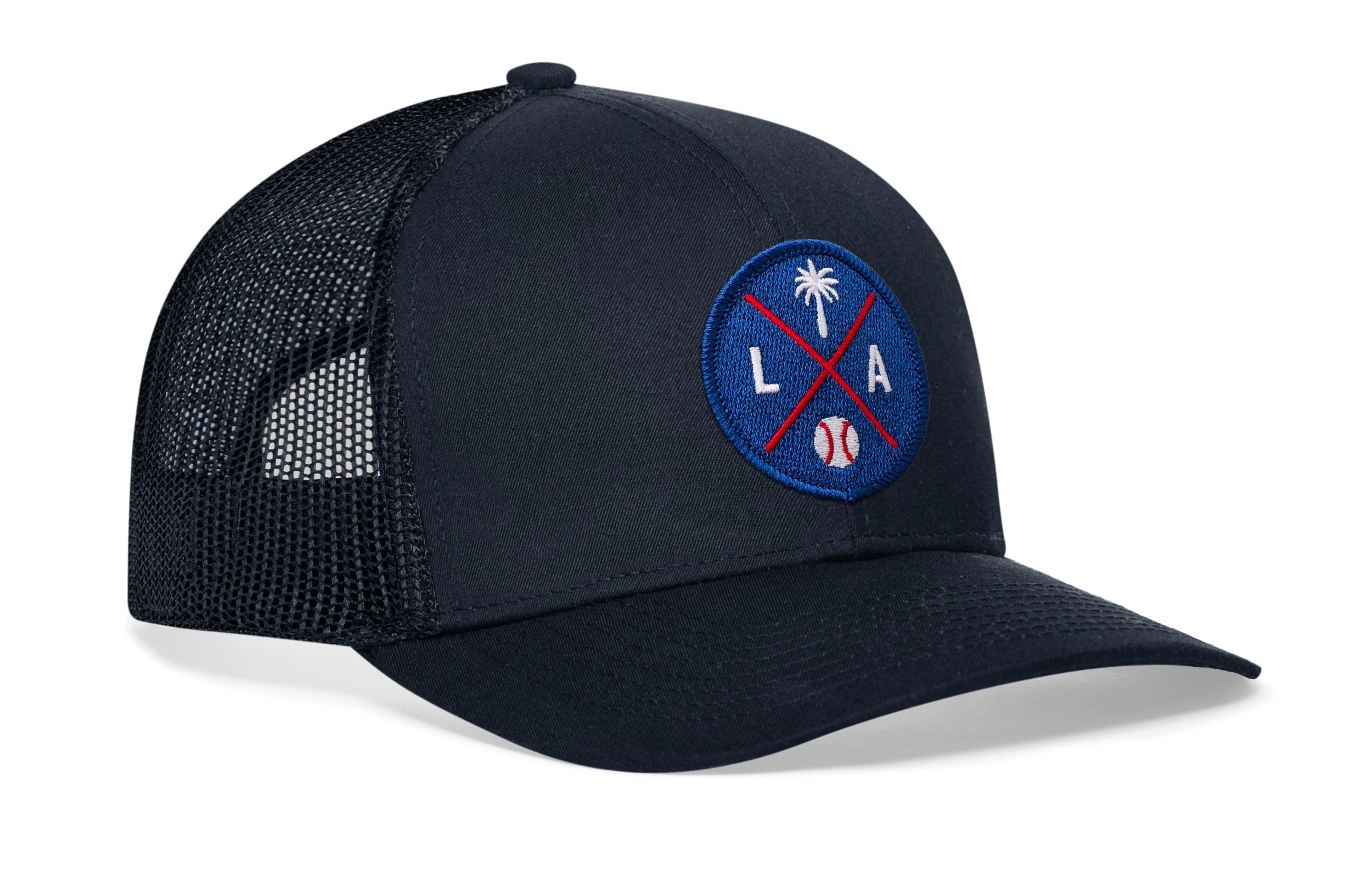 Los Angeles Trucker Hat | Blue LA X Baseball Snapback