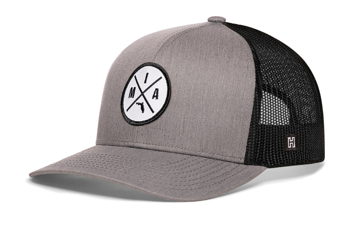 Miami Trucker Hat | Gray-White MIA X Snapback