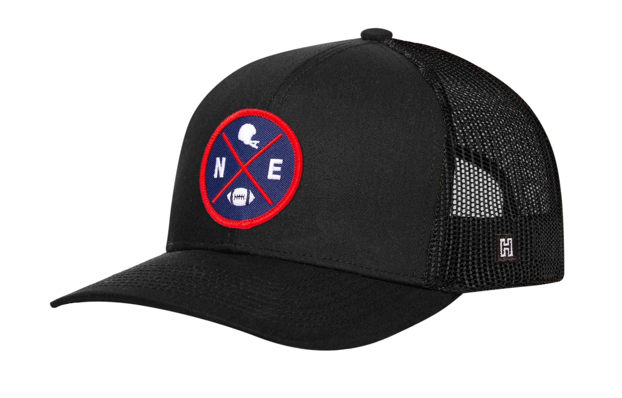 Boston Trucker Hat | Black BOS X Football Snapback