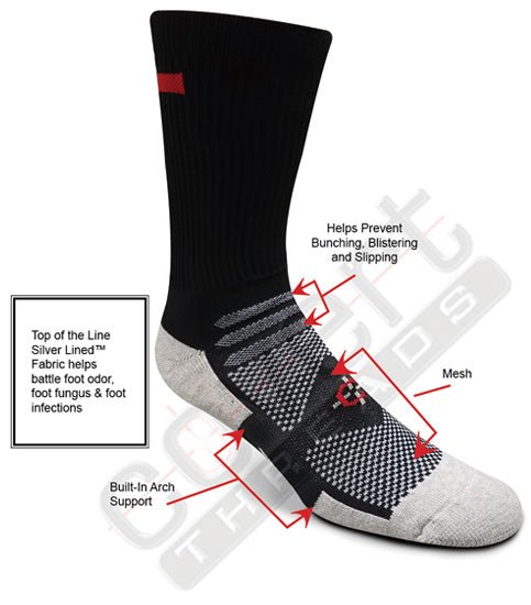 Covert Threads Red Line Crew Sock
