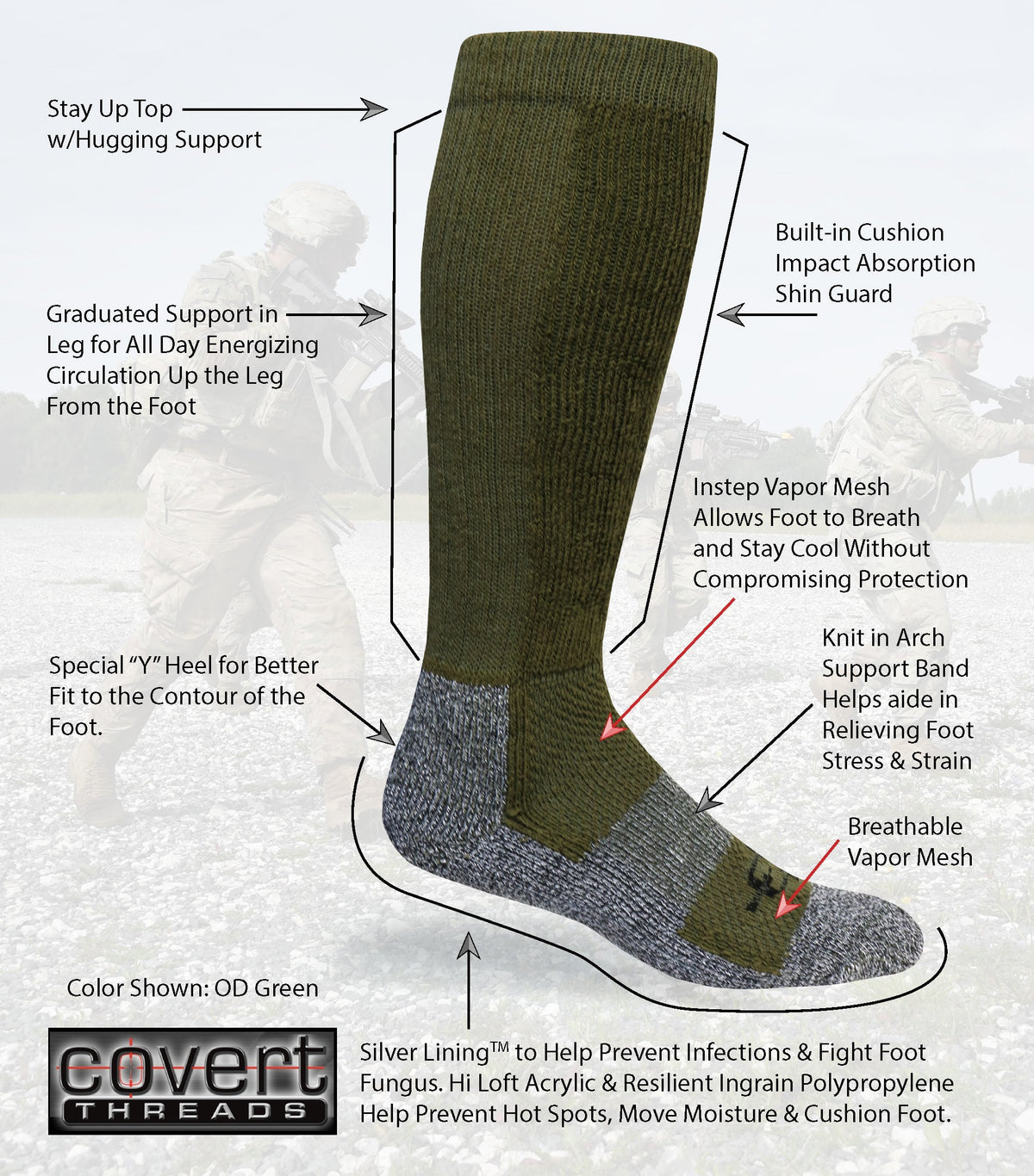 Covert Threads ROCK INFILTRATOR Sock