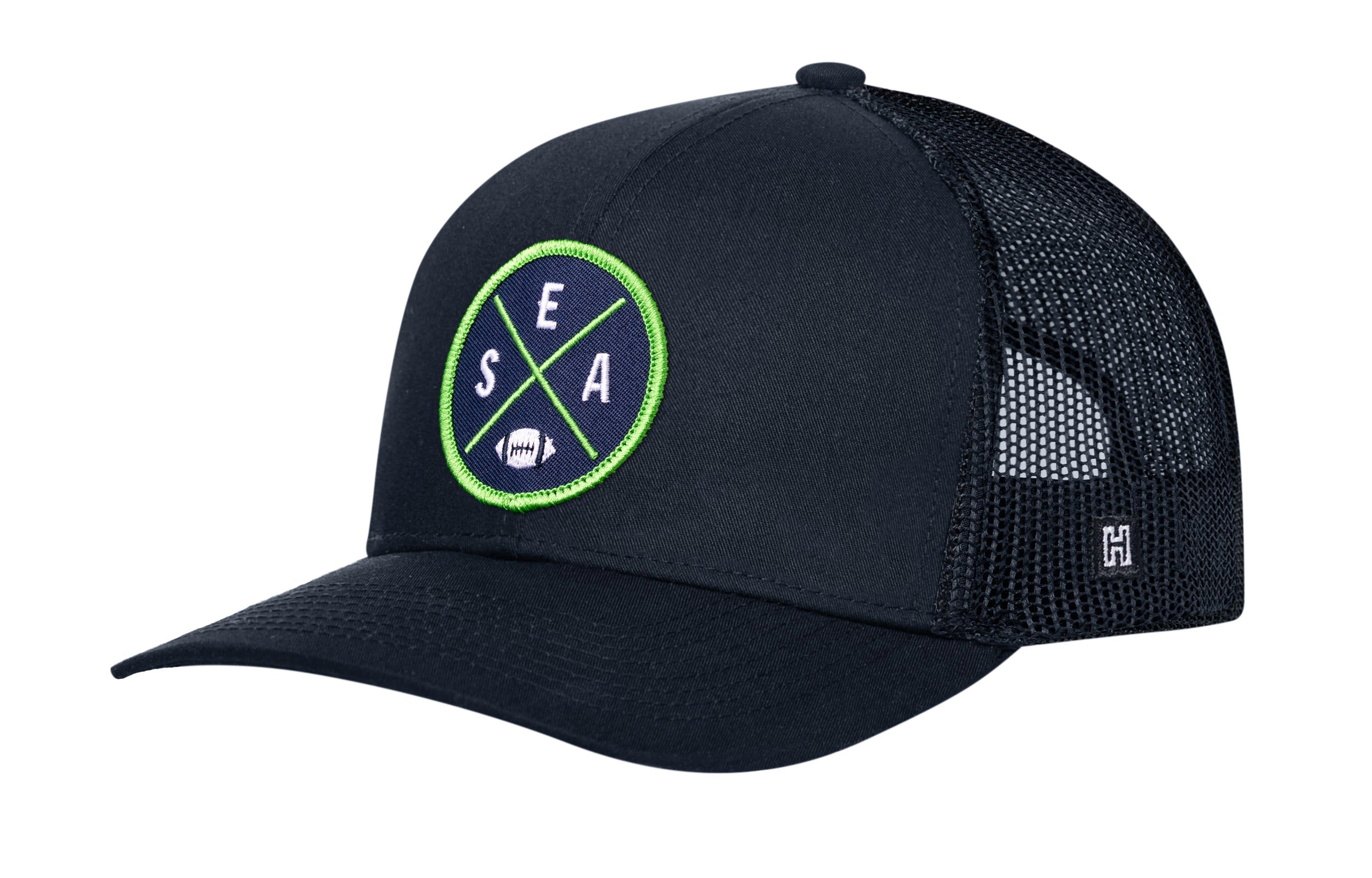 Seattle Football Trucker Hat | Navy Blue SEA X Snapback