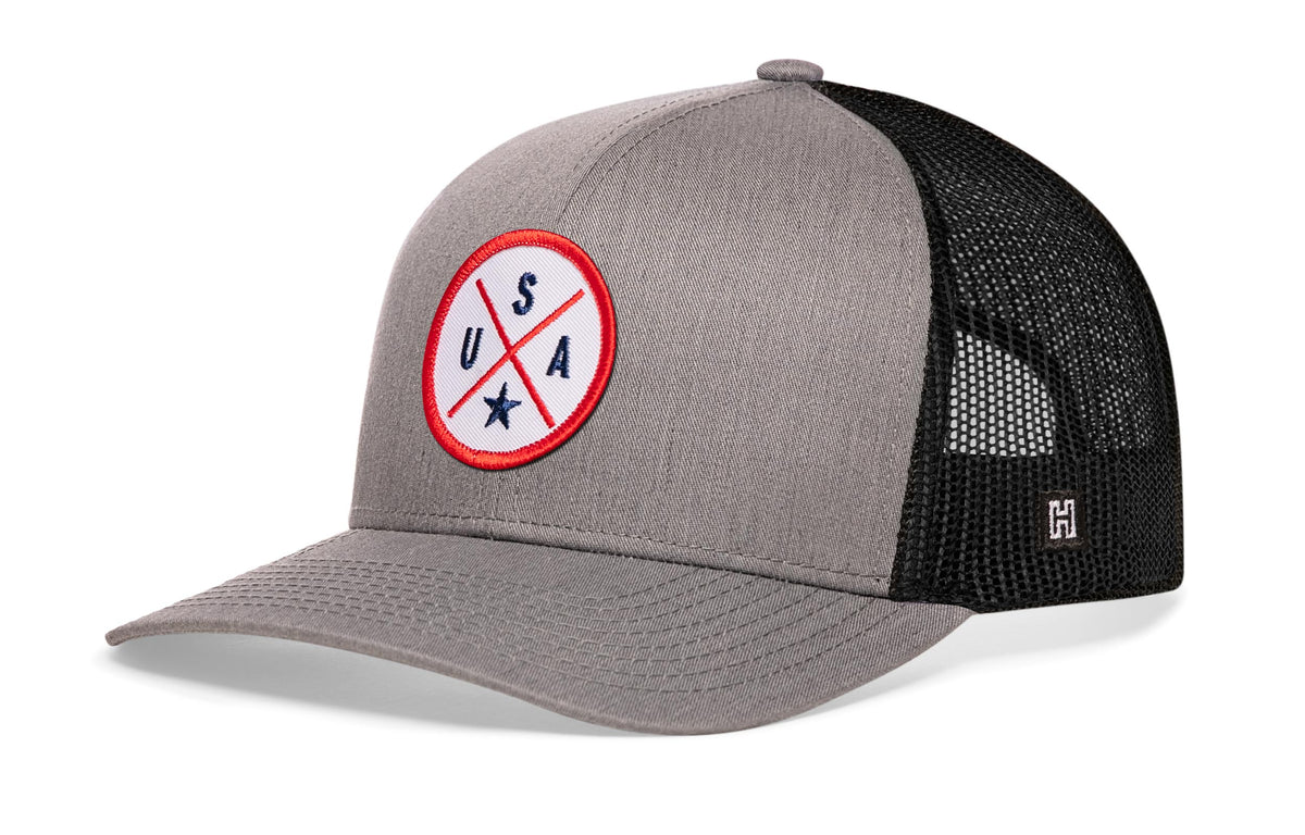 USA Trucker Hat | White-Red-Blue America Snapback