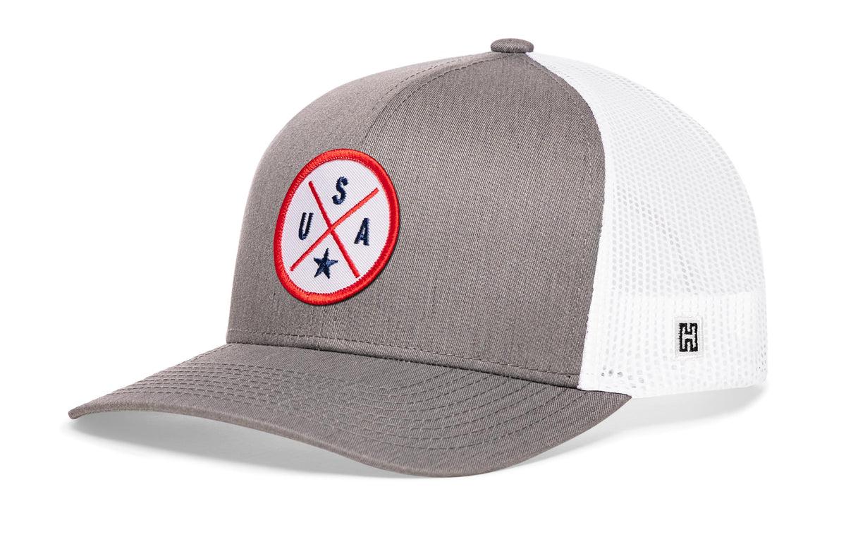 USA Trucker Hat | White-Red-Blue America Snapback
