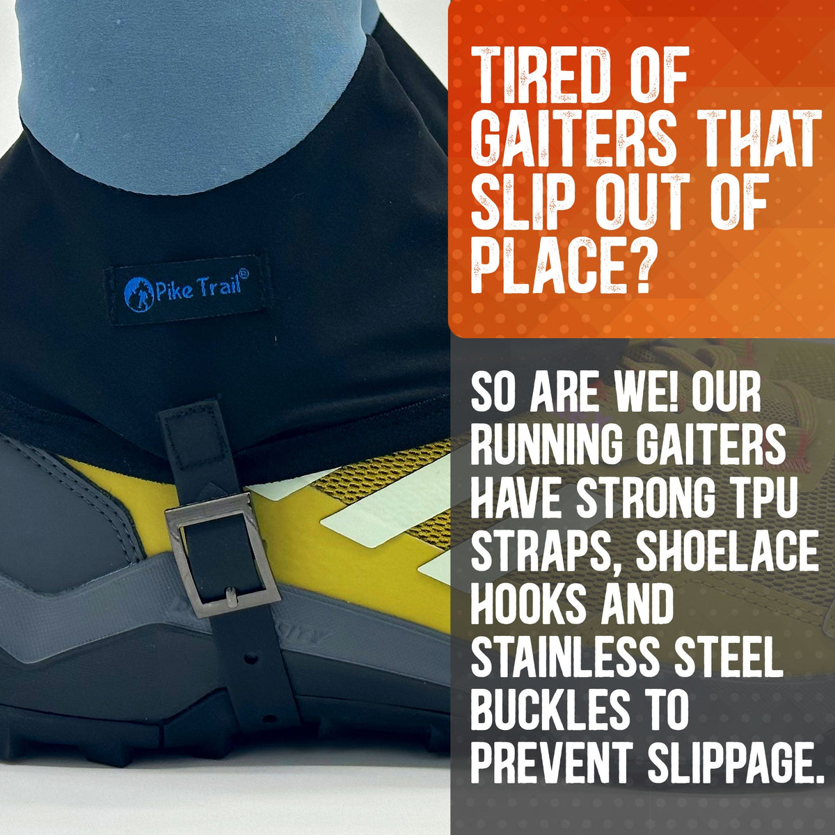 Pike Trail Low Cut Running Thru-Hiker Gaiters – Lightweight, Breathable Trail Running & Hiking Protection