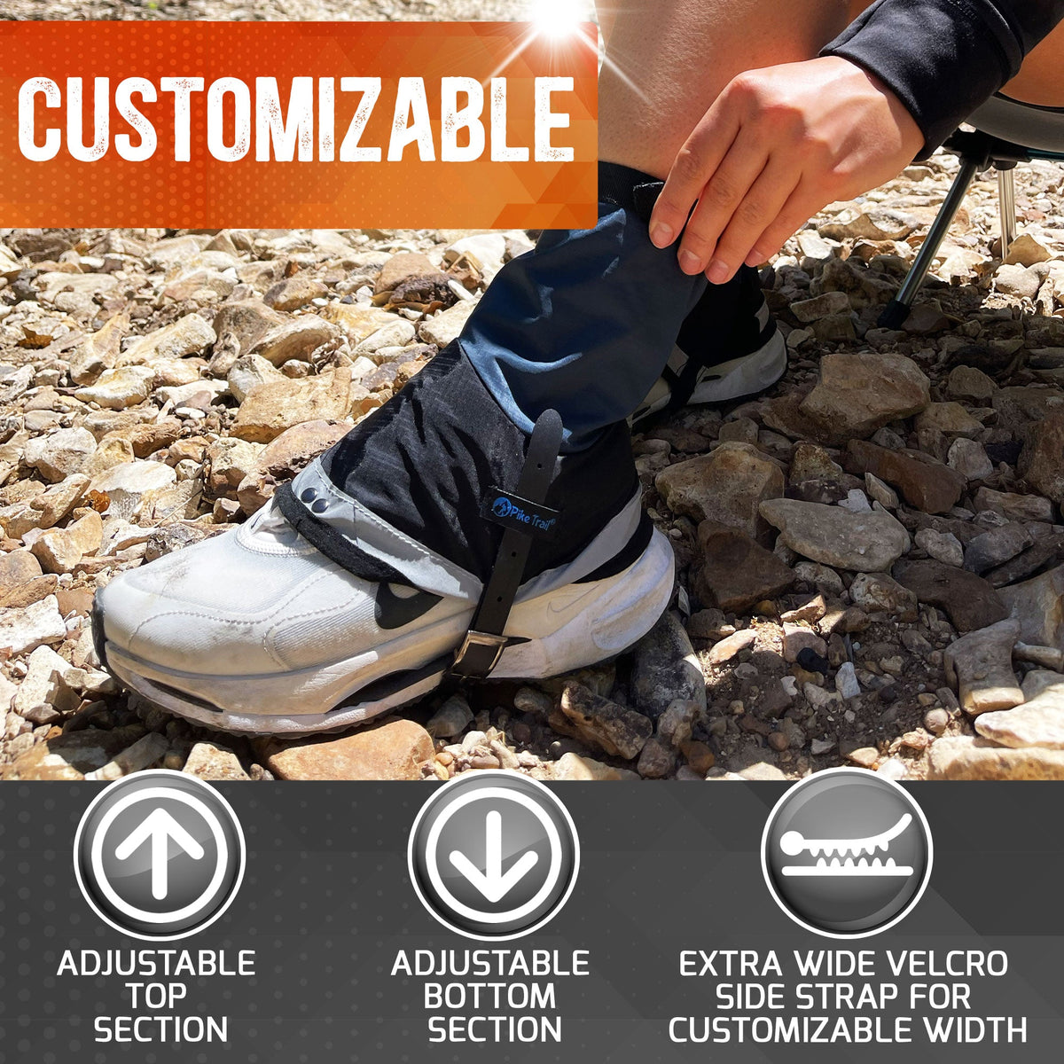 Pike Trail Mid Length Gaiters – Waterproof, Adjustable Small/Medium Hiking & Hunting Gaiters