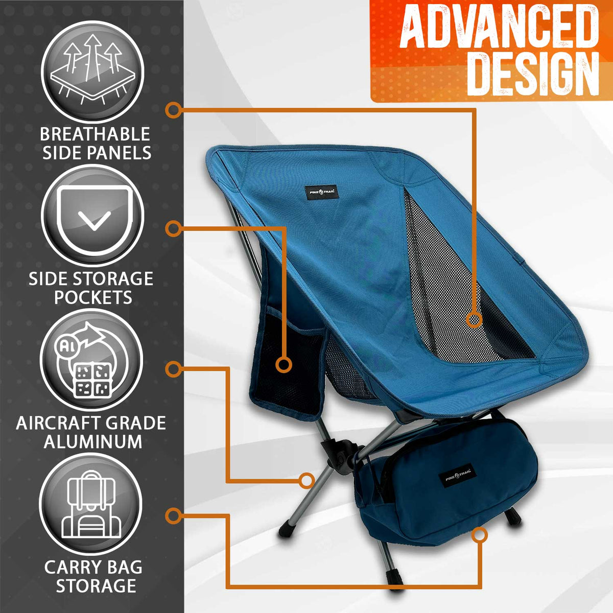 Pike Trail Ultralight Compact Camping Chair | Portable Outdoor Folding Chair