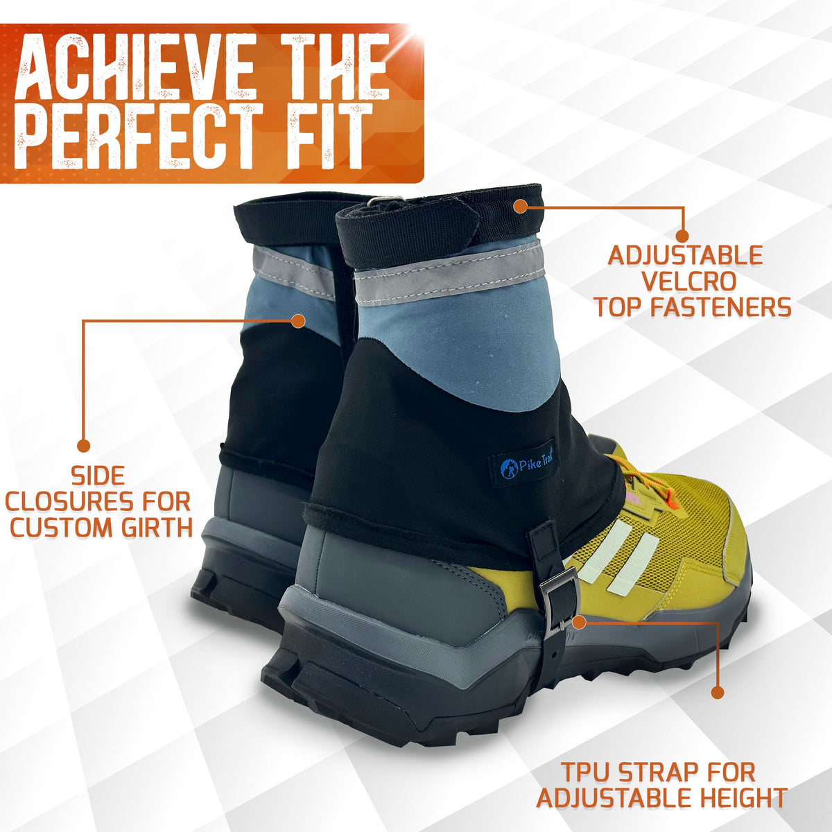 Pike Trail Low Cut Running Thru-Hiker Gaiters – Lightweight, Breathable Trail Running & Hiking Protection