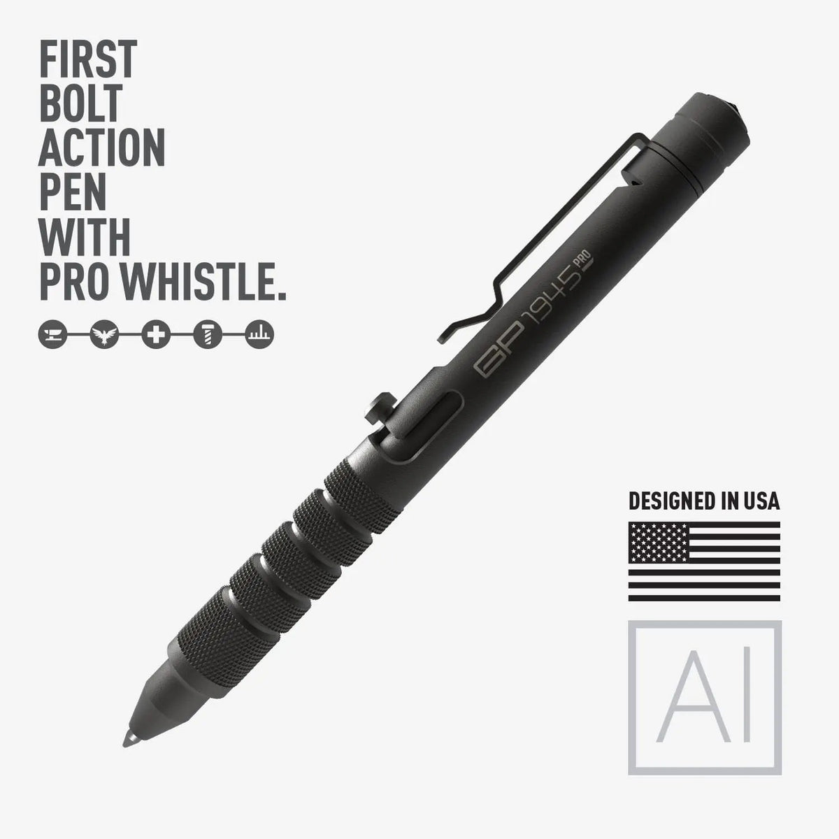 GPCA 1945 Bolt-Action Pen PRO — Titanium & Aluminum EDC