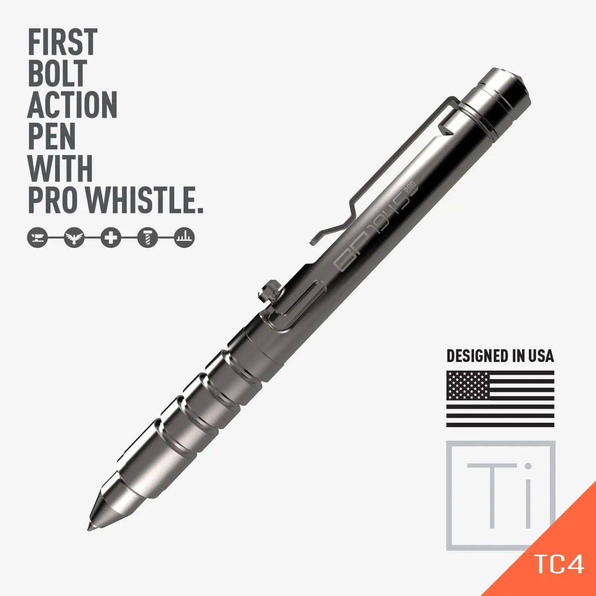 GPCA 1945 Bolt-Action Pen PRO — Titanium & Aluminum EDC