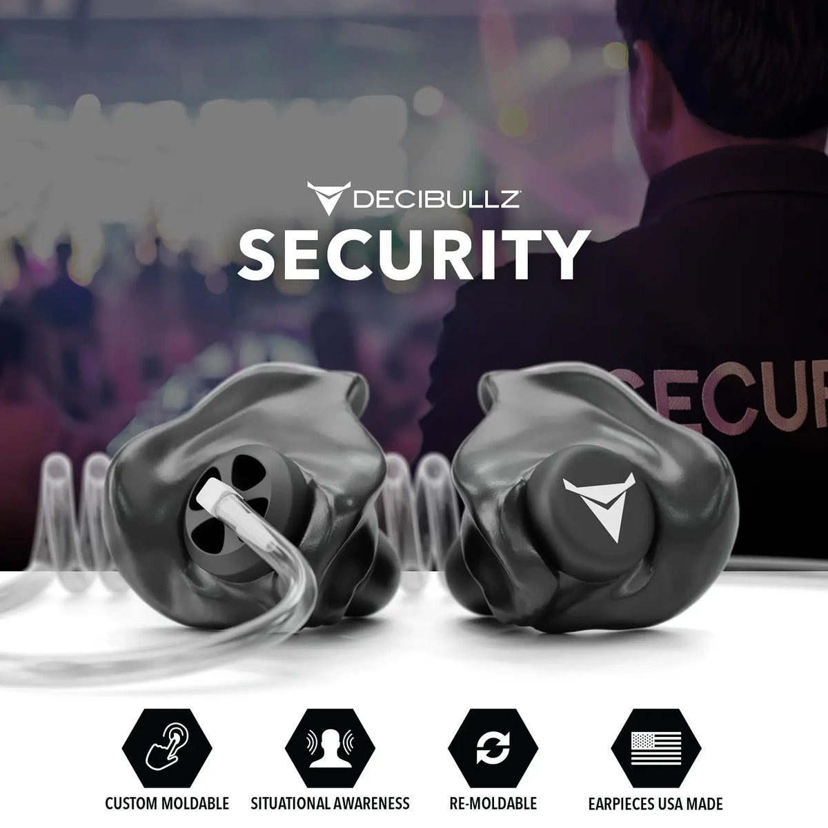 Decibullz +Awareness Custom Molded Two-Way Surveillance Acoustic Tube Headset (Motorola)