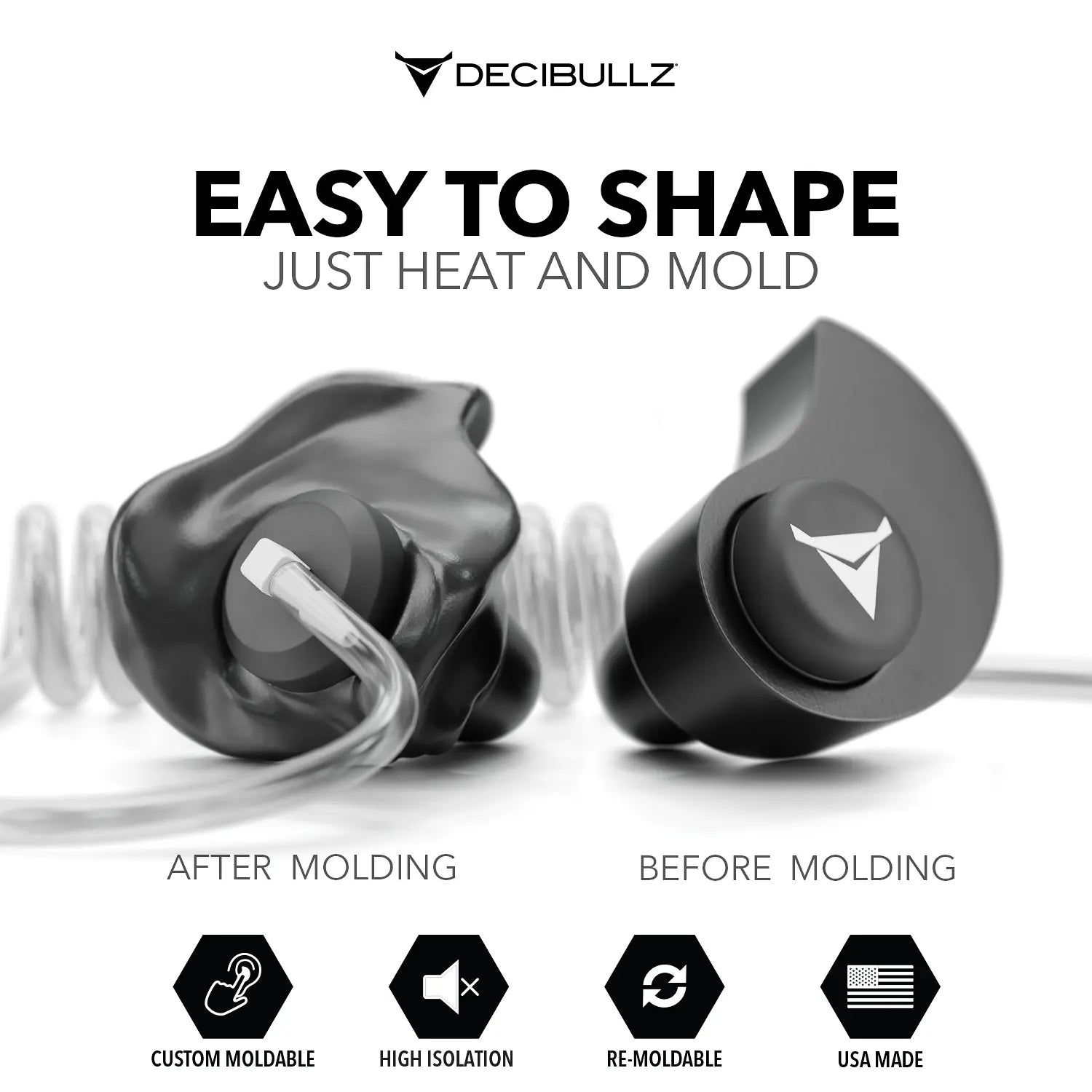 Decibullz +Isolation Custom Molded Two-Way Surveillance Acoustic Tube Headset (Motorola)