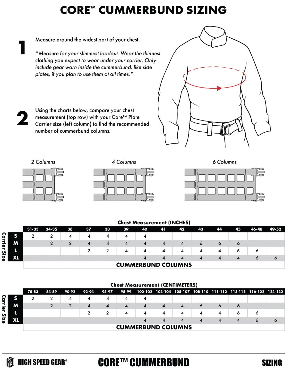 High Speed Gear Core Cummerbund 2-Column