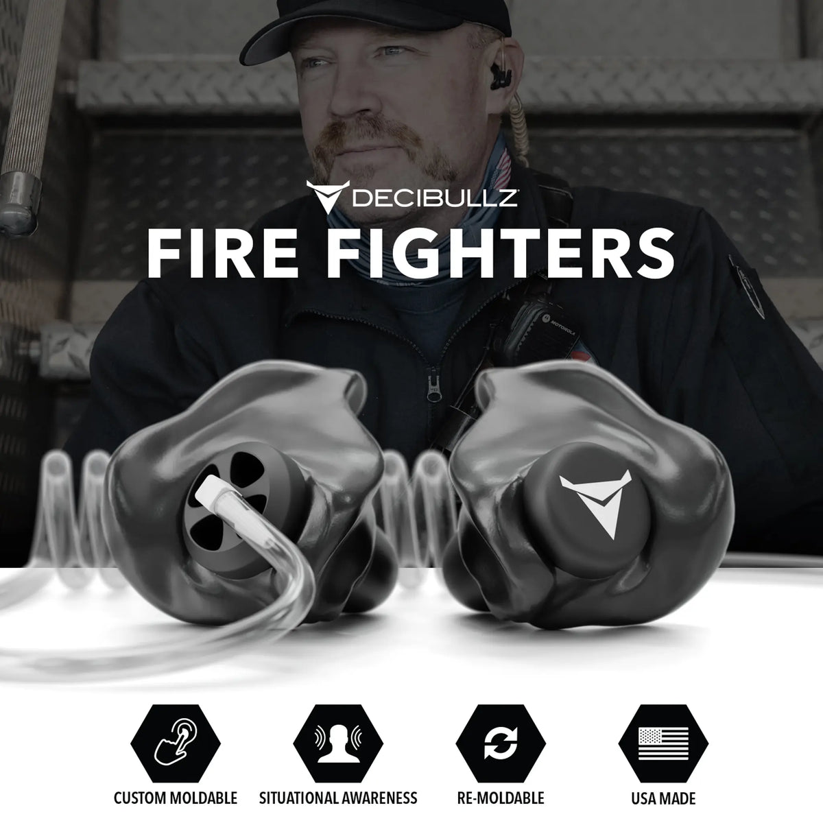 Decibullz Custom Moldable Awareness Earpiece for Clear Tube, Radio, Surveillance, and Communication Headsets