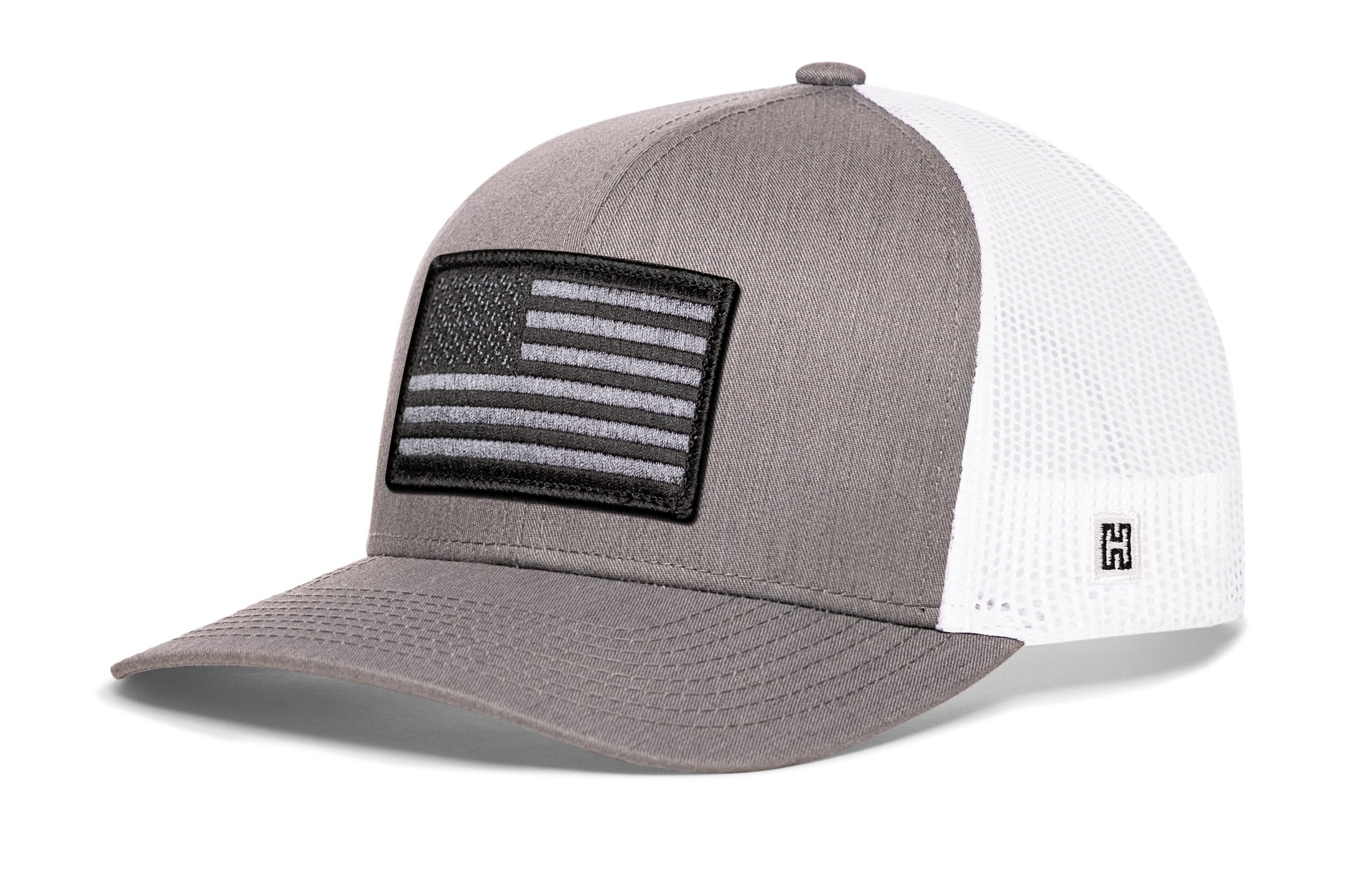 Haka Hat American Flag Trucker Hat  |  Gray-White USA Tactical Snapback