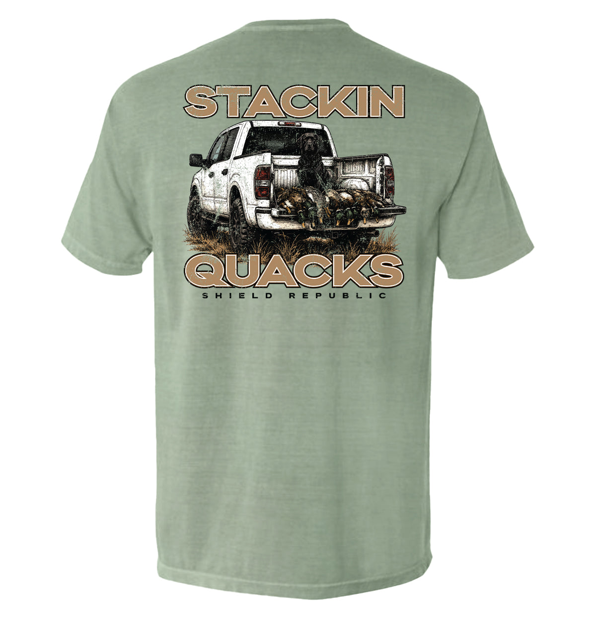 Shield Republic Stackin Quacks | Duck Hunting Graphic T-Shirt & Outdoor Apparel